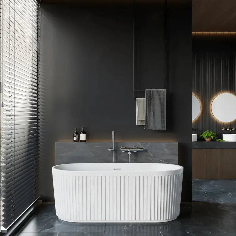 HOROW 2 Person Bathtub 67 inch Freestanding Tub Model TU67-MB HOROW