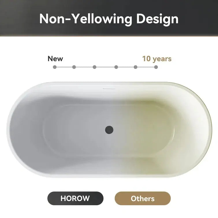 HOROW 2 Person Bathtub 67 inch Freestanding Tub Model TU67-MB HOROW