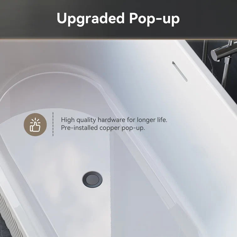 HOROW 2 Person Bathtub 67 inch Freestanding Tub Model TU67-MB