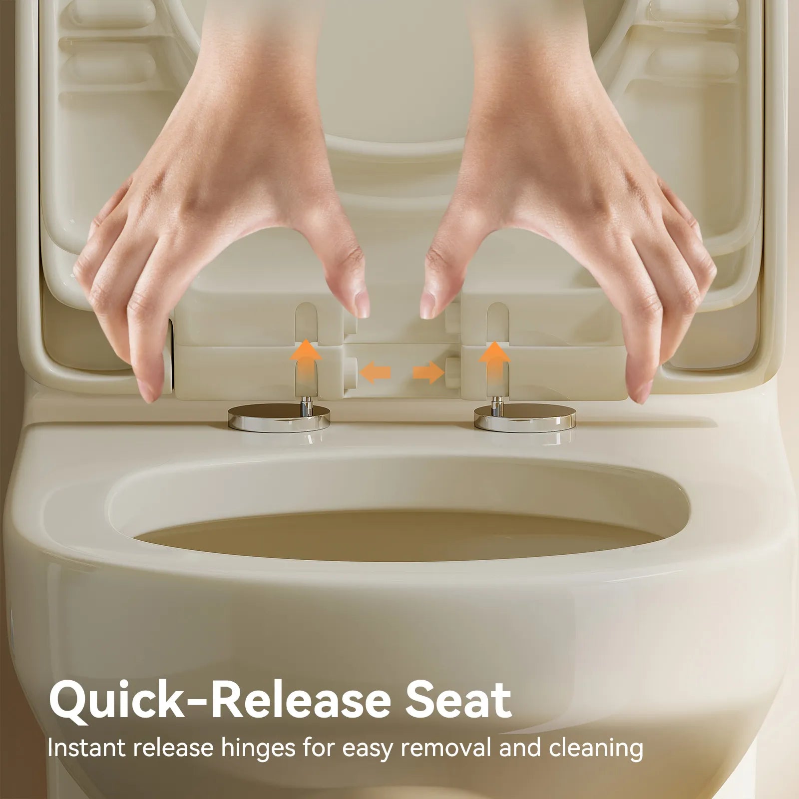 HOROW One Piece Toilet Biscuit Color Toilet With Dual Flush Model 8733BC