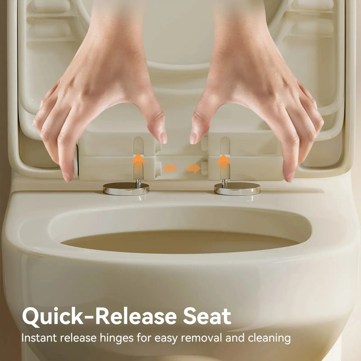 HOROW One Piece Toilet Biscuit Color Toilet With Dual Flush Model 8733BC HOROW
