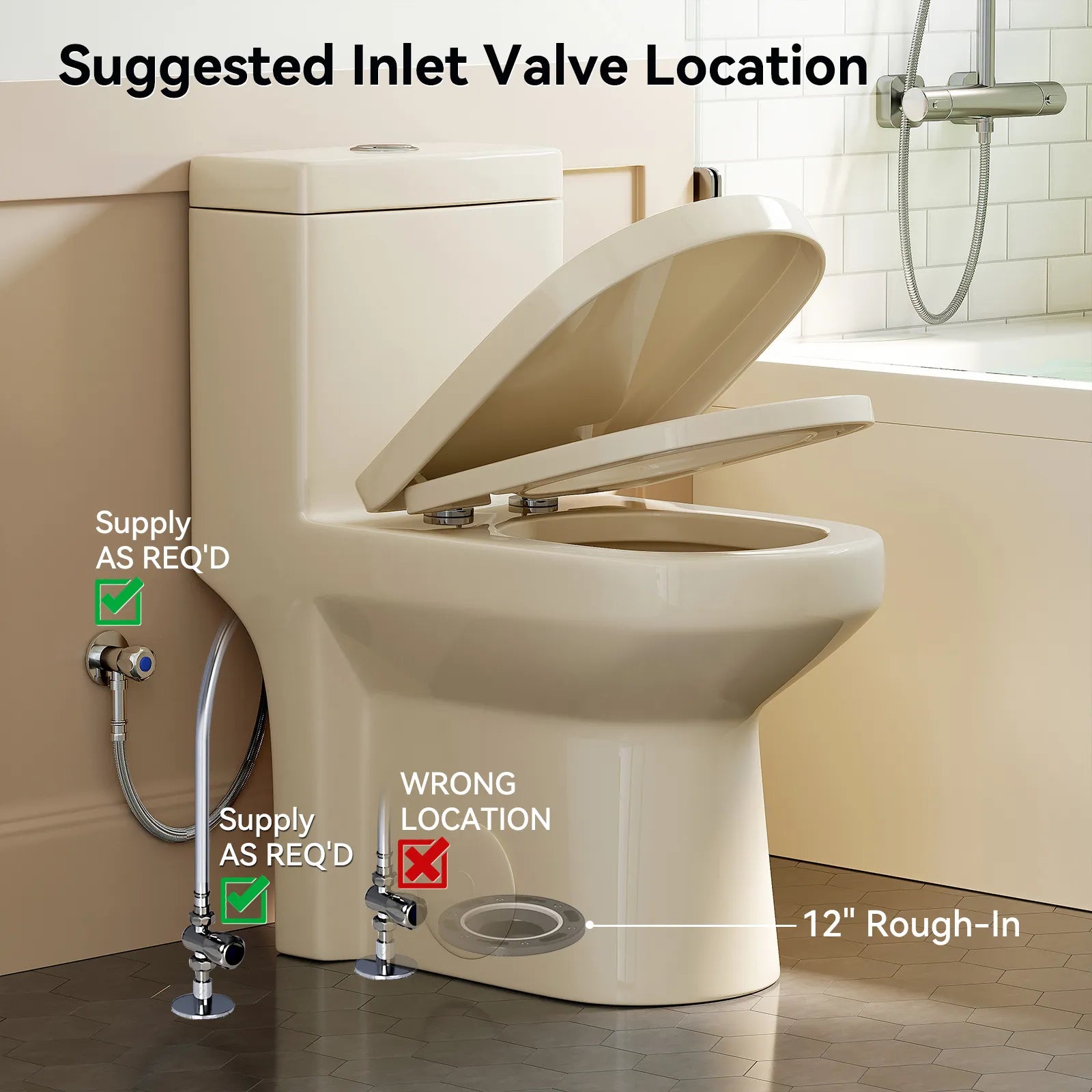 HOROW One Piece Toilet Biscuit Color Toilet With Dual Flush Model 8733BC