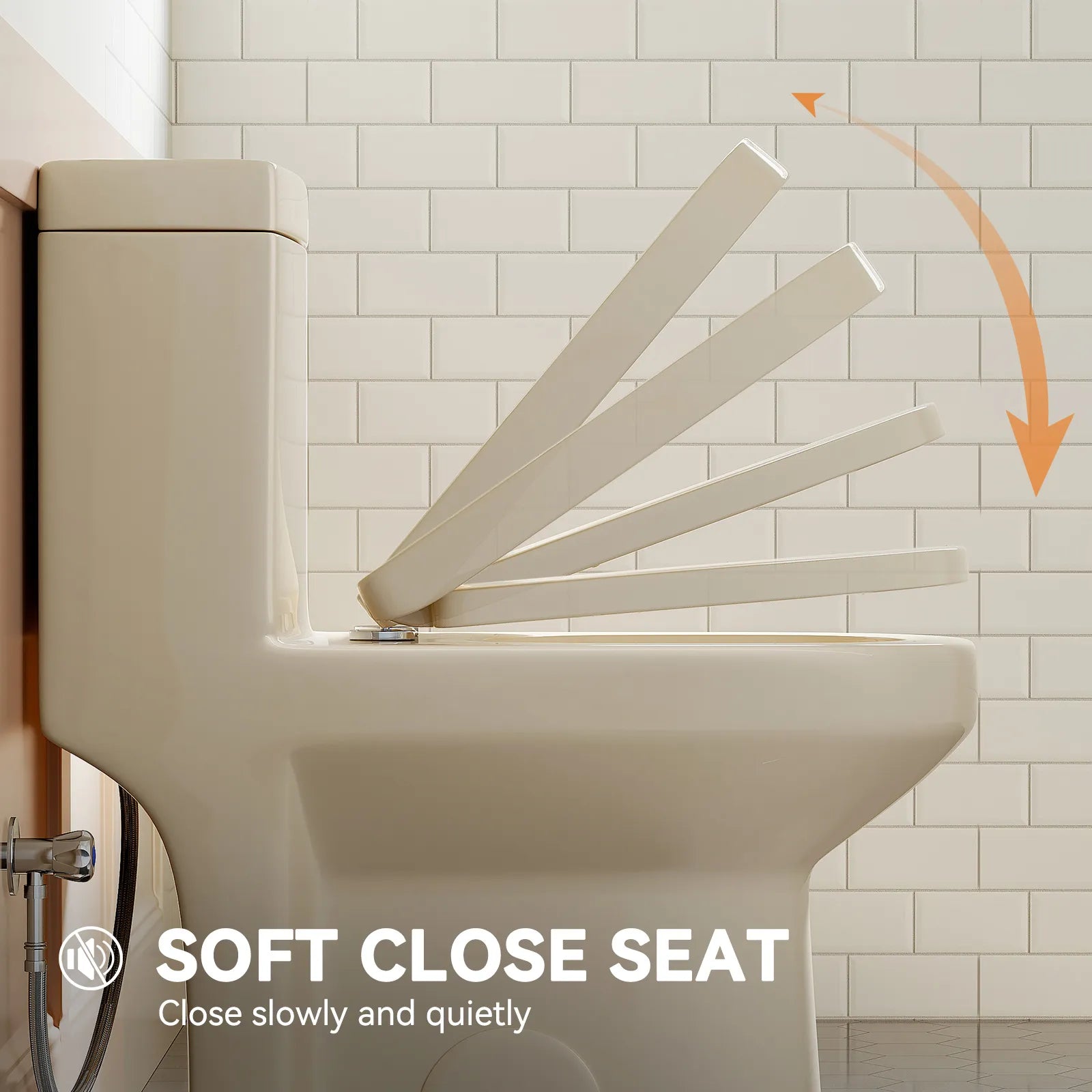 HOROW One Piece Toilet Biscuit Color Toilet With Dual Flush Model 8733BC