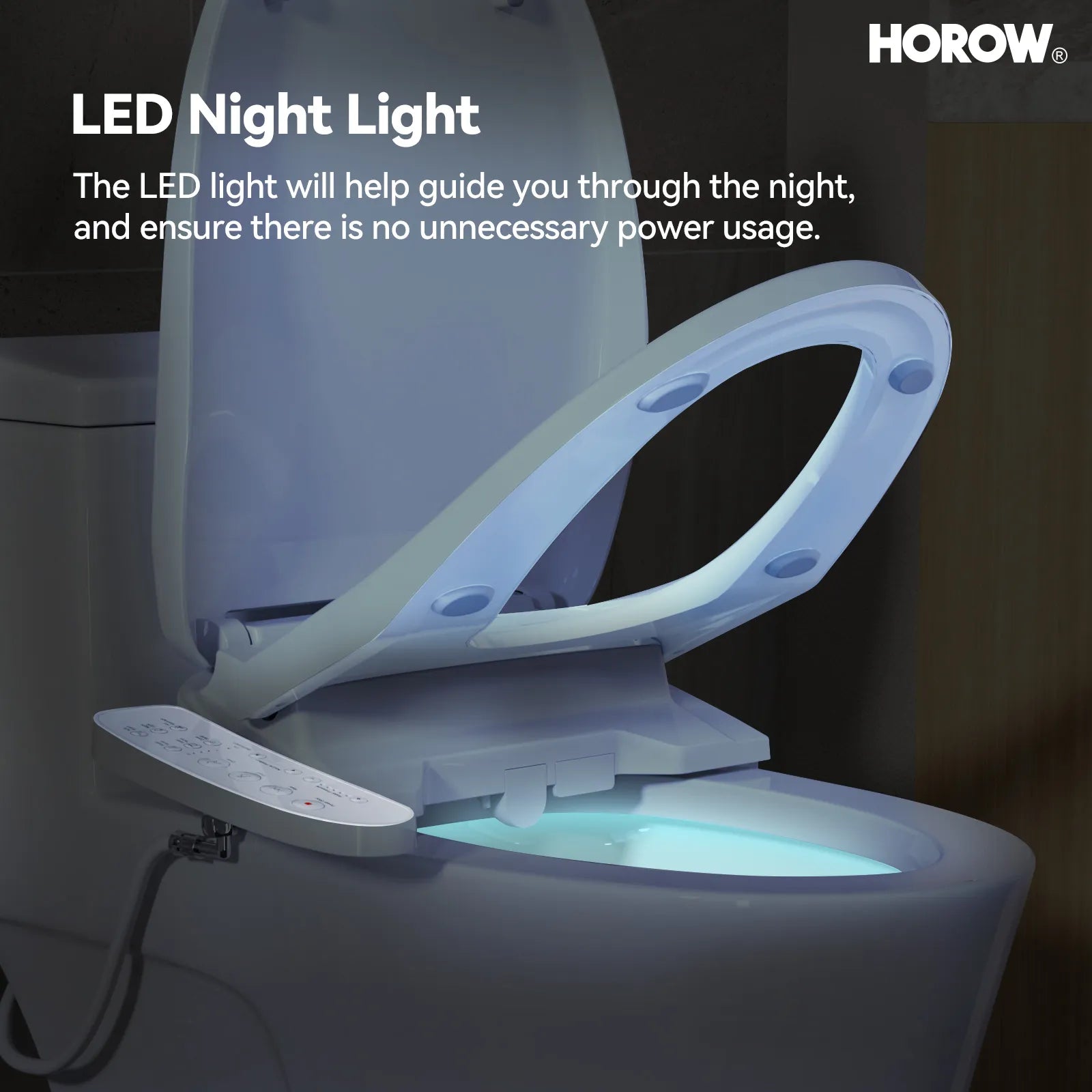 HOROW T0338W Elongated One Piece Toilet With Bidet Toilet Seat Model BT0338W