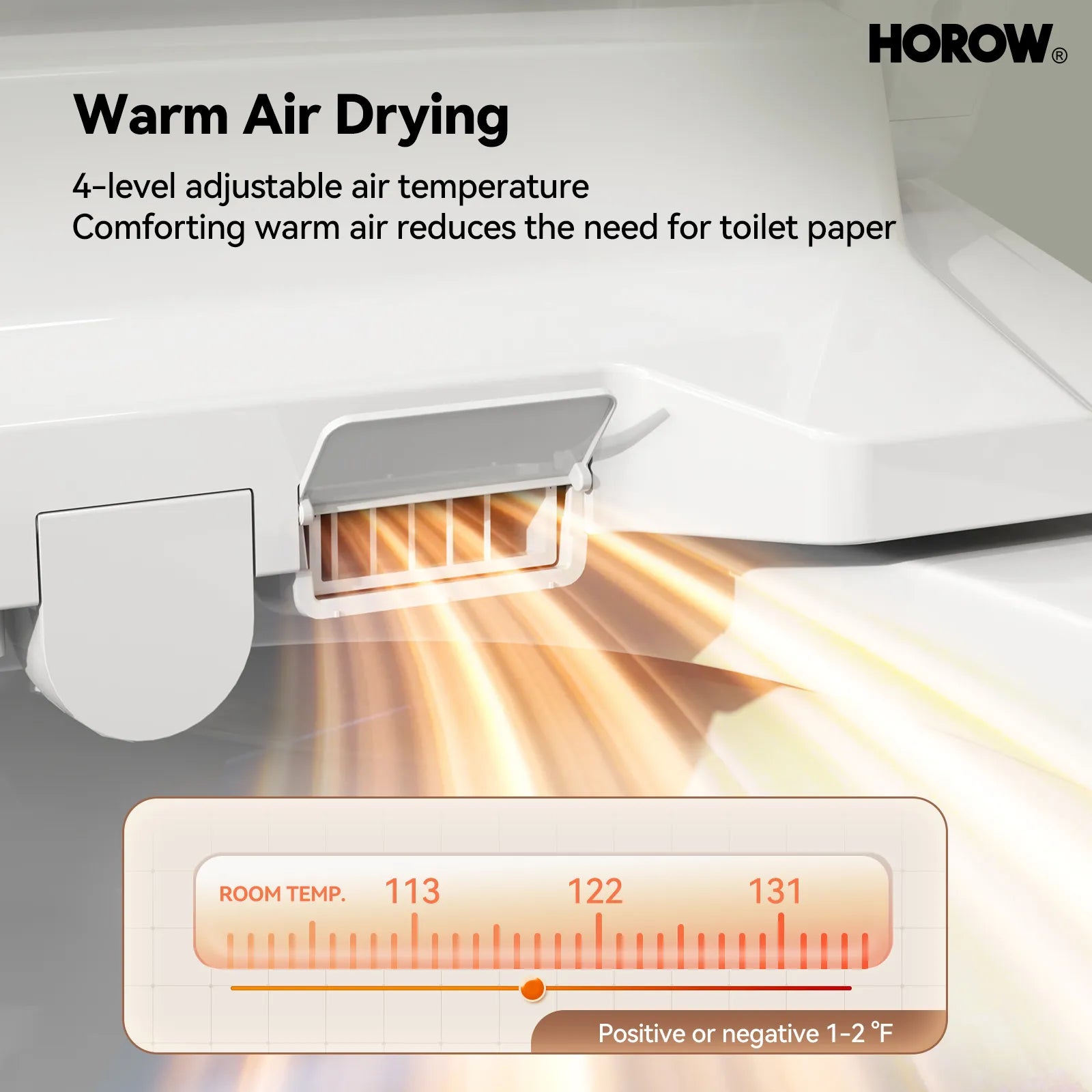 HOROW T0338W Elongated One Piece Toilet With Bidet Toilet Seat Model BT0338W