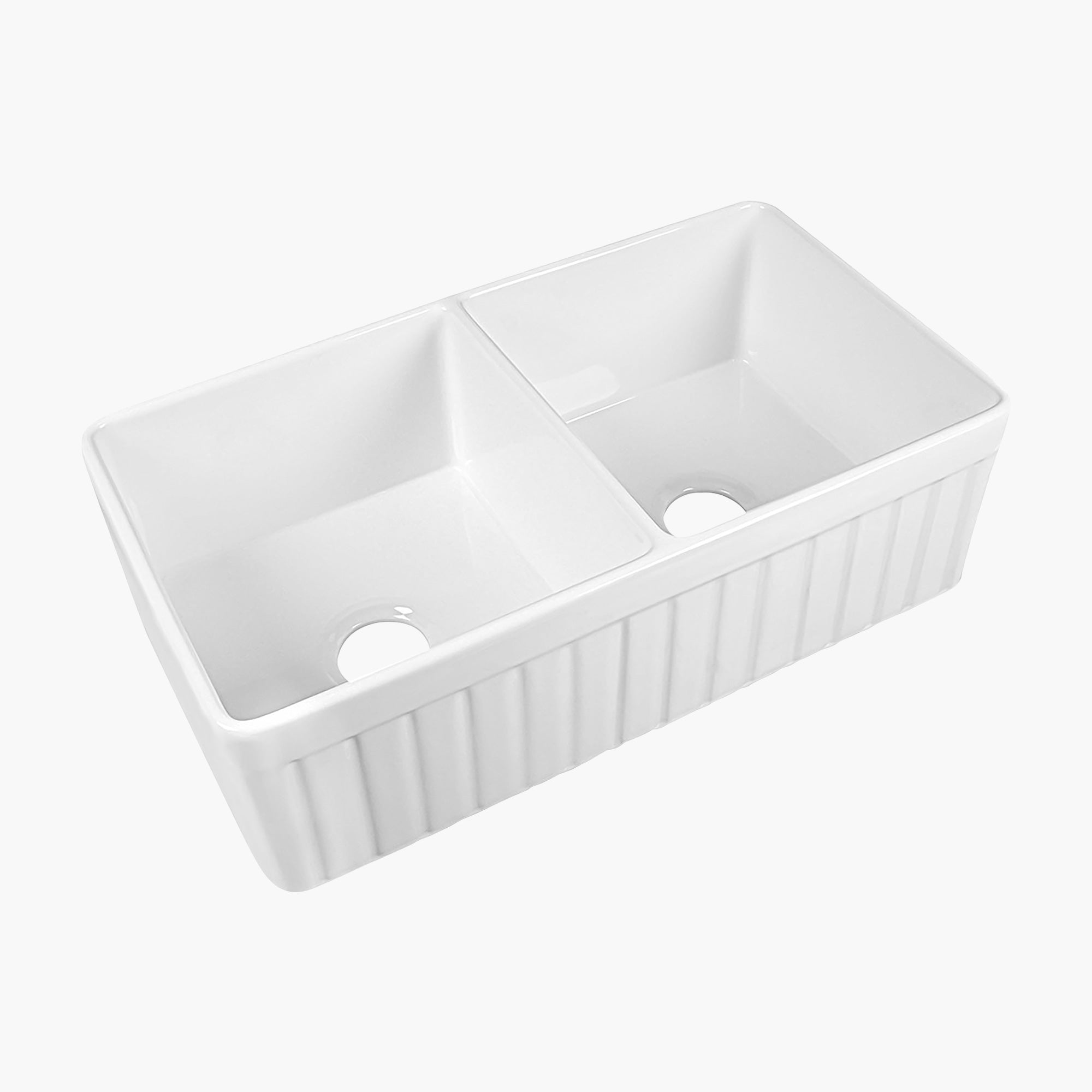 HOROW Farmhouse Kitchen Sink Reversible Double Bowl Model HR-DS0118W