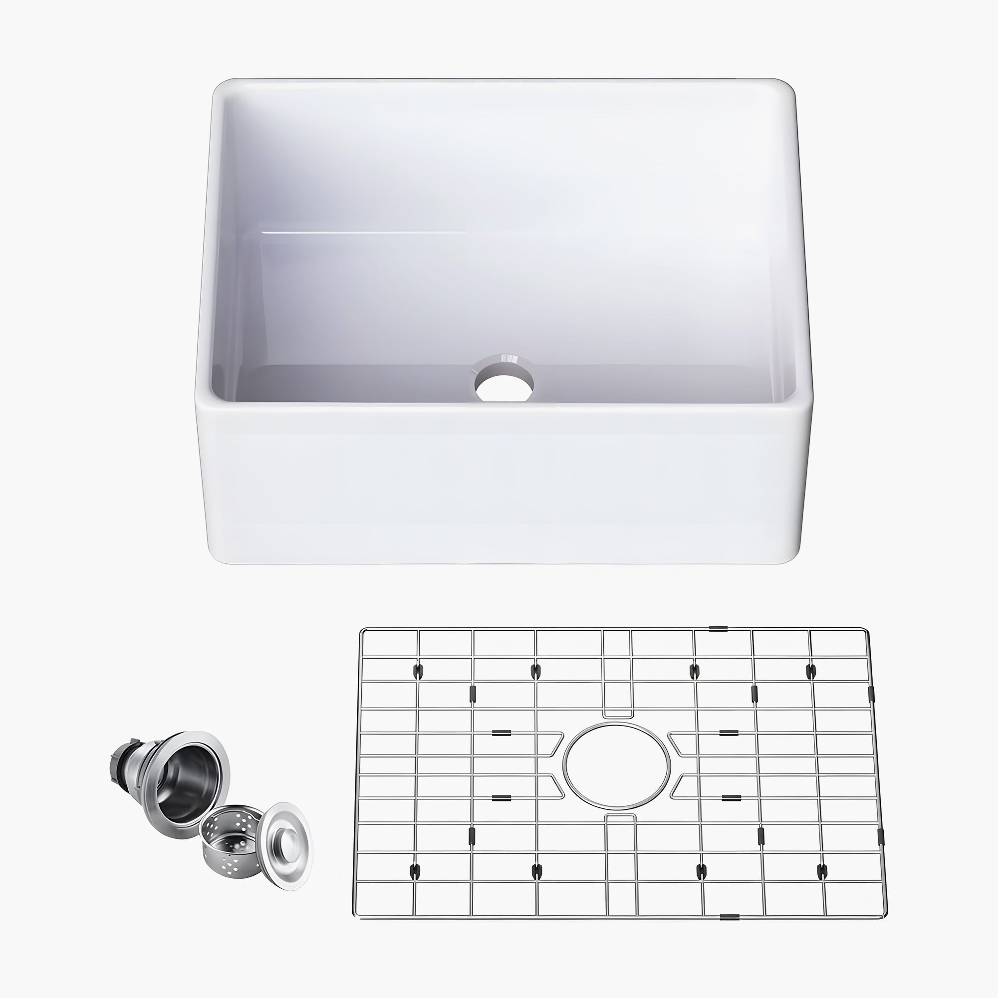 HOROW Fireclay Farmhouse Sink With Deep Single Bowl Model HR-S2418W