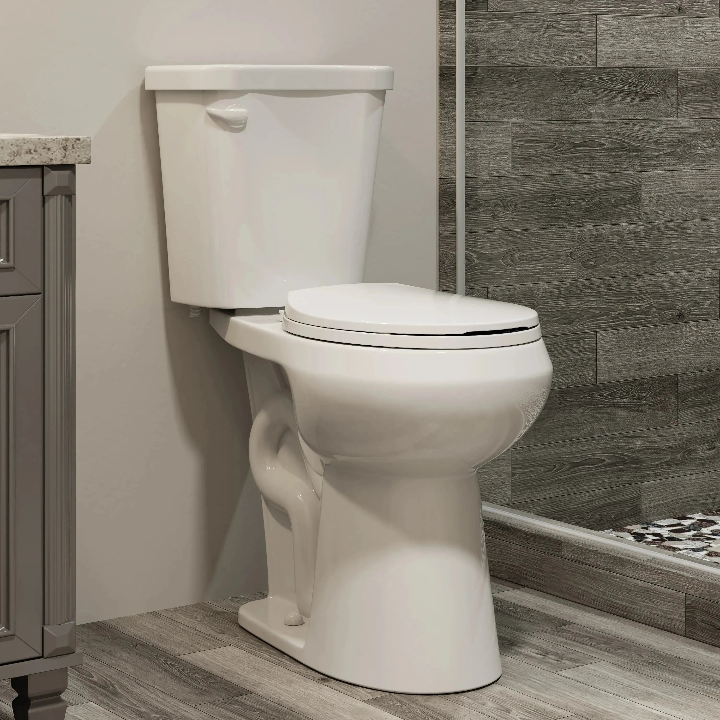 HOROW HWTT-R03S Single Flush Two-Piece Toilet with 21″ Chair-Height Seat