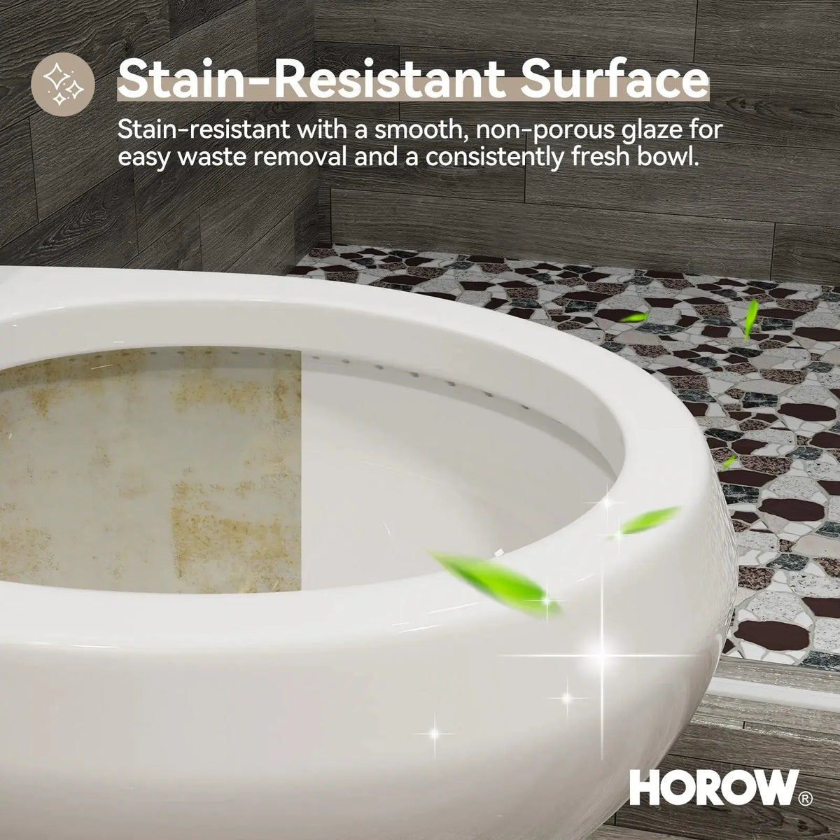 12 Inch Rough In 2 Piece Toilet with ADA Compliant and Single Flush Model HWTT - R03S HOROW