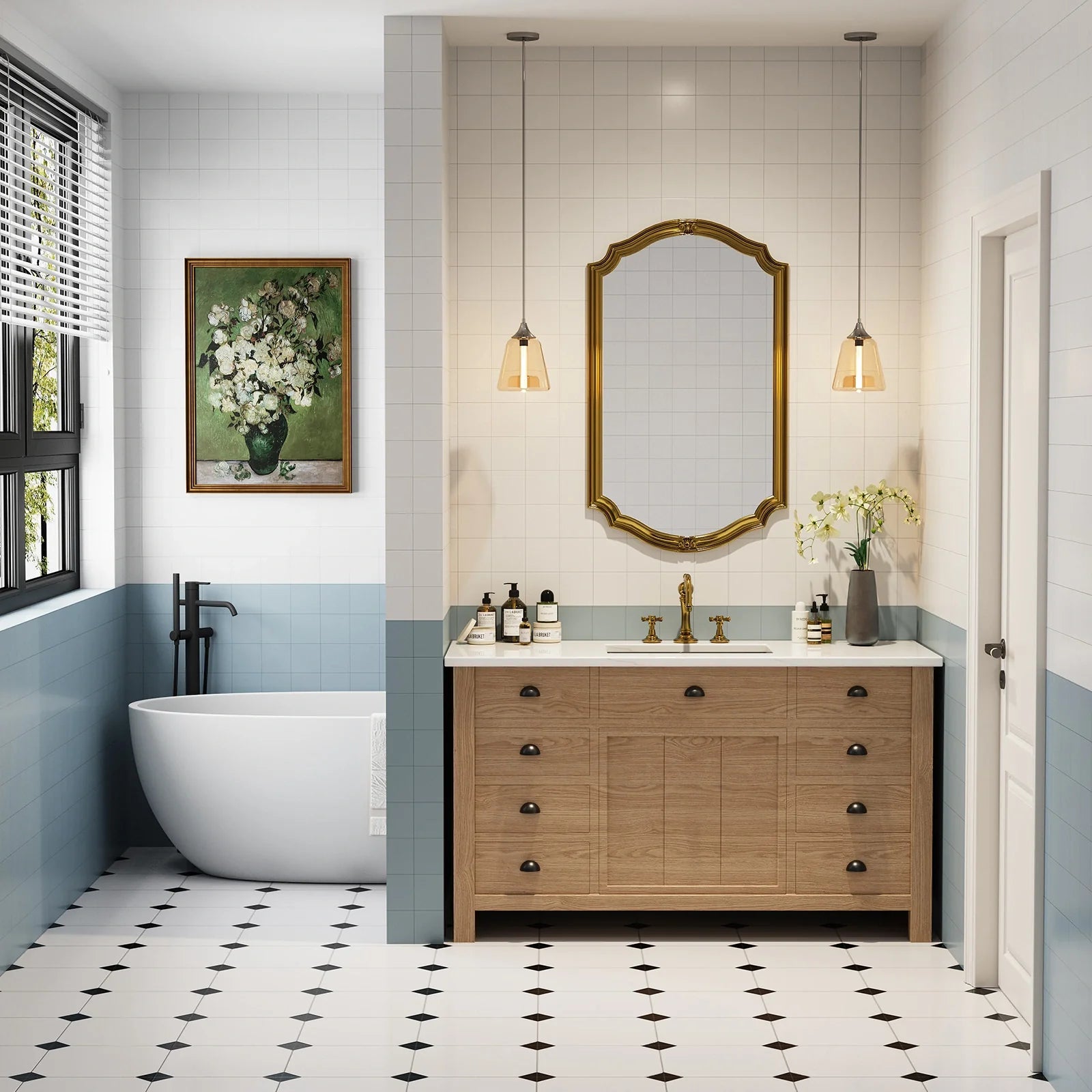 Flush Mount Black Sink with Overflow and Seamless Model HWTP-S6039D-B