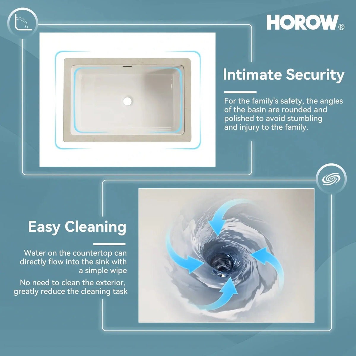 Biscuit Color Bathroom Sink with Flush Mount Model HWTP-S6039D-BC HOROW
