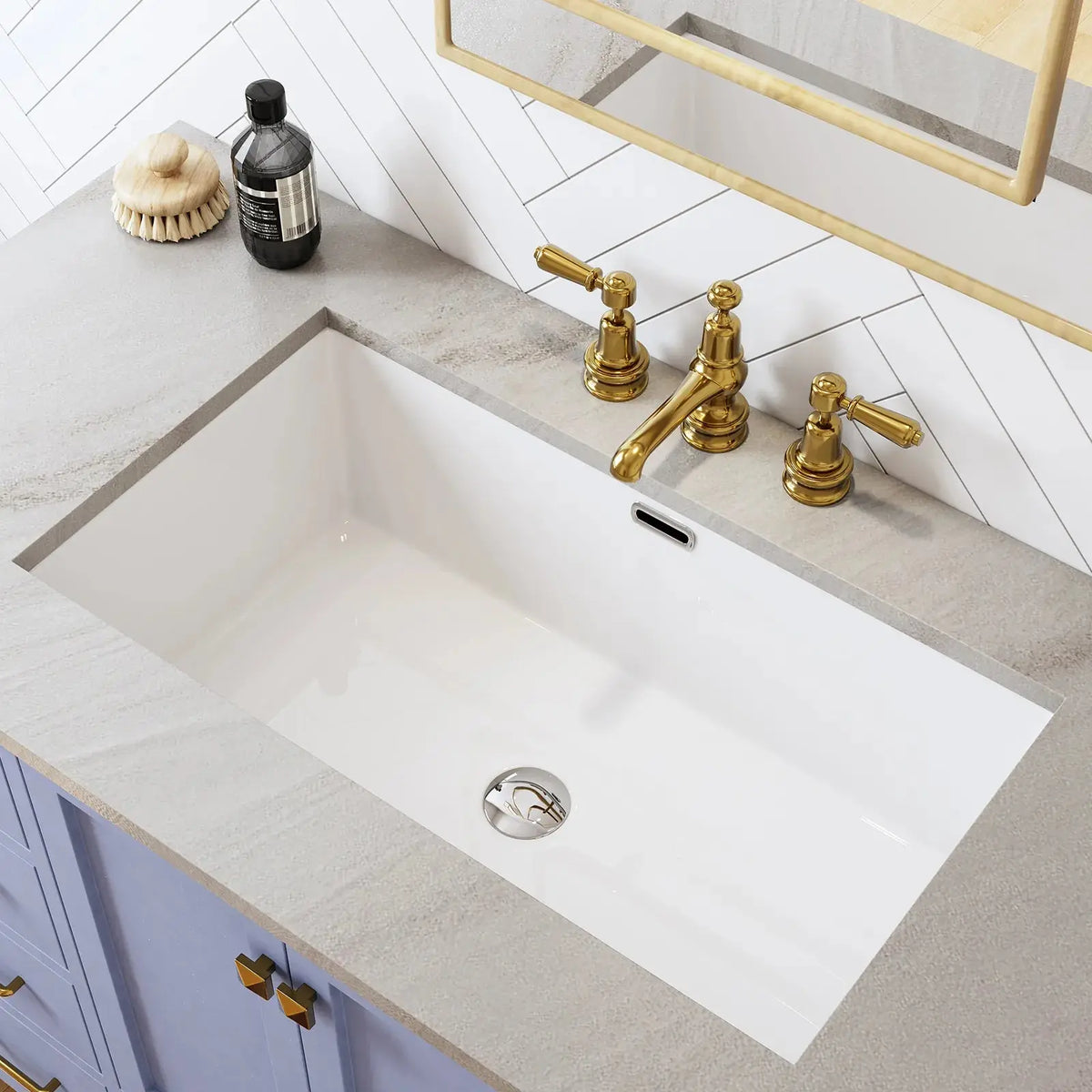 HOROW Rectangular Undermount Bathroom Sink 27 Inch Undermount Sink Model HWTP-S7040D HOROW