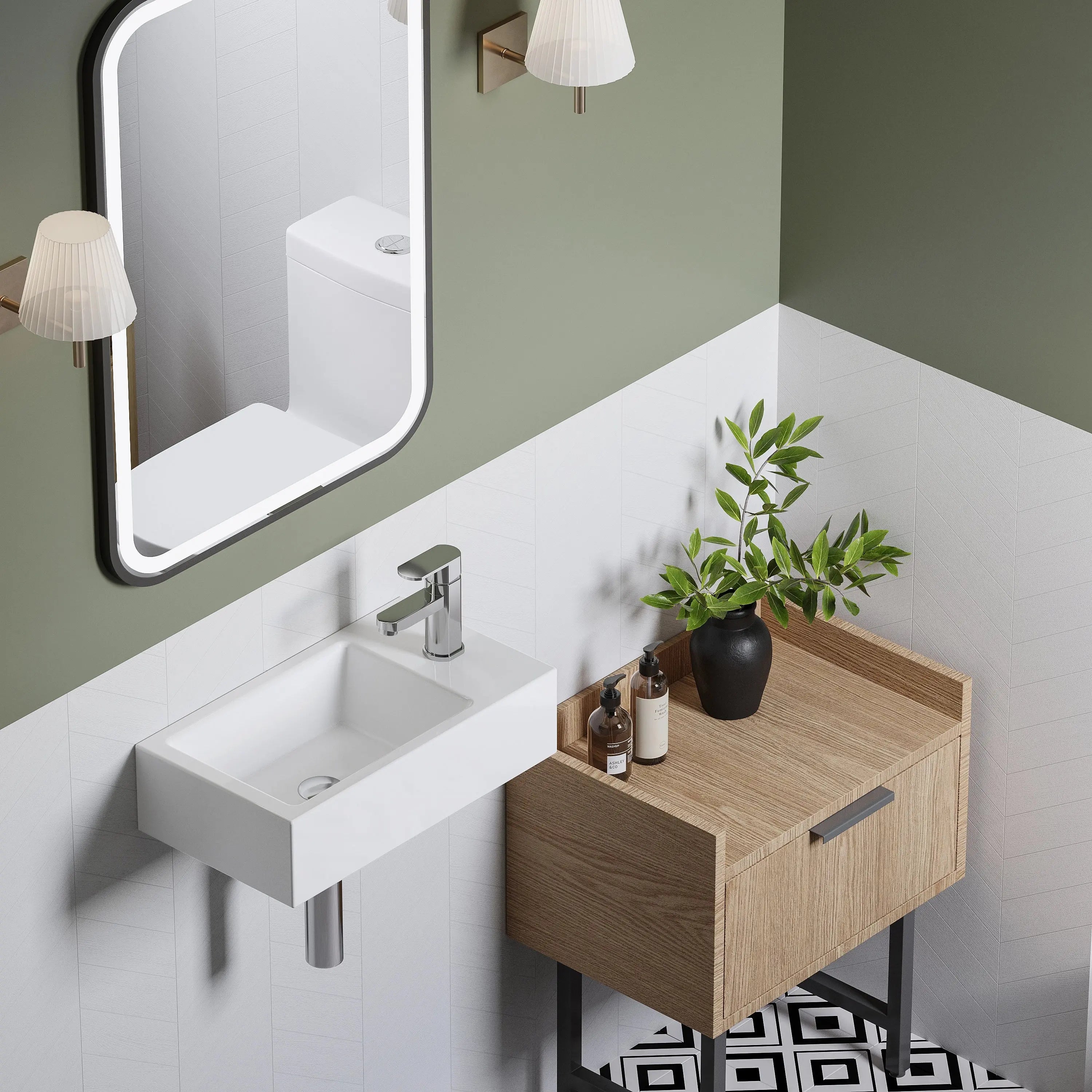 HOROW Right Hand Sink Wall Mount Utility Sink Model HWTP-0001 HOROW