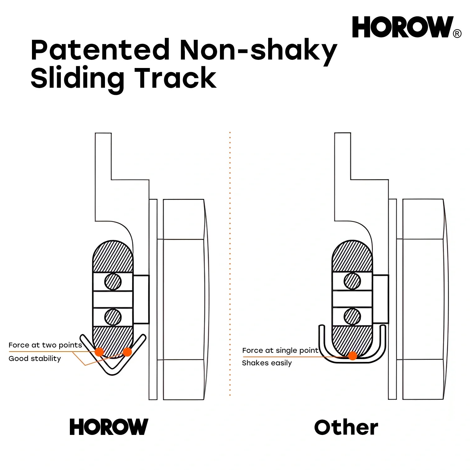 HOROW K2-MB Black Ultra-Narrow Frame Shower Door with Magnetic Catch