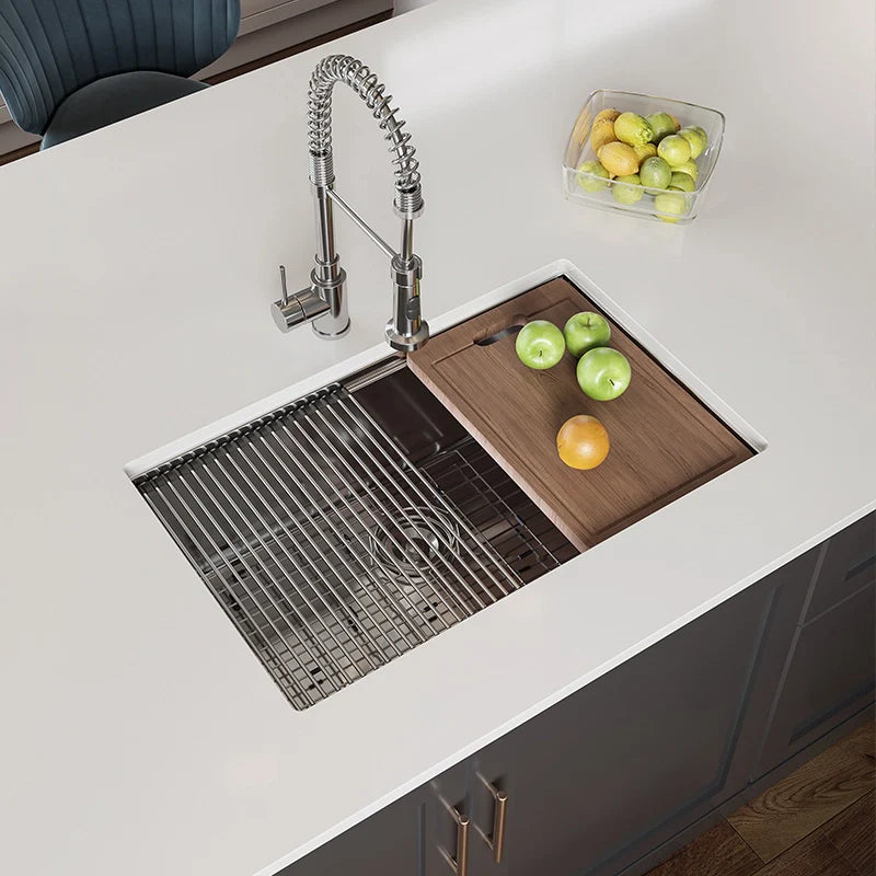 HOROW Best Workstation Sink Stainless Steel Farmhouse Sink 30 Inch Model HR-MS3019D-L