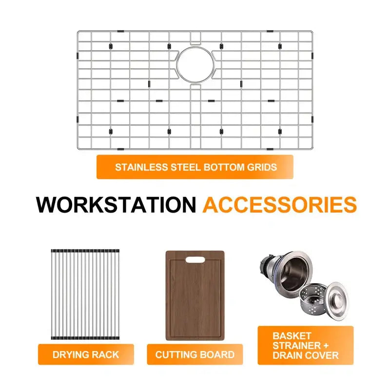 HOROW Stainless Steel Top-Mount Sink 33 Inch Drop In Kitchen Sinks Model HR-MS3322U-L HOROW