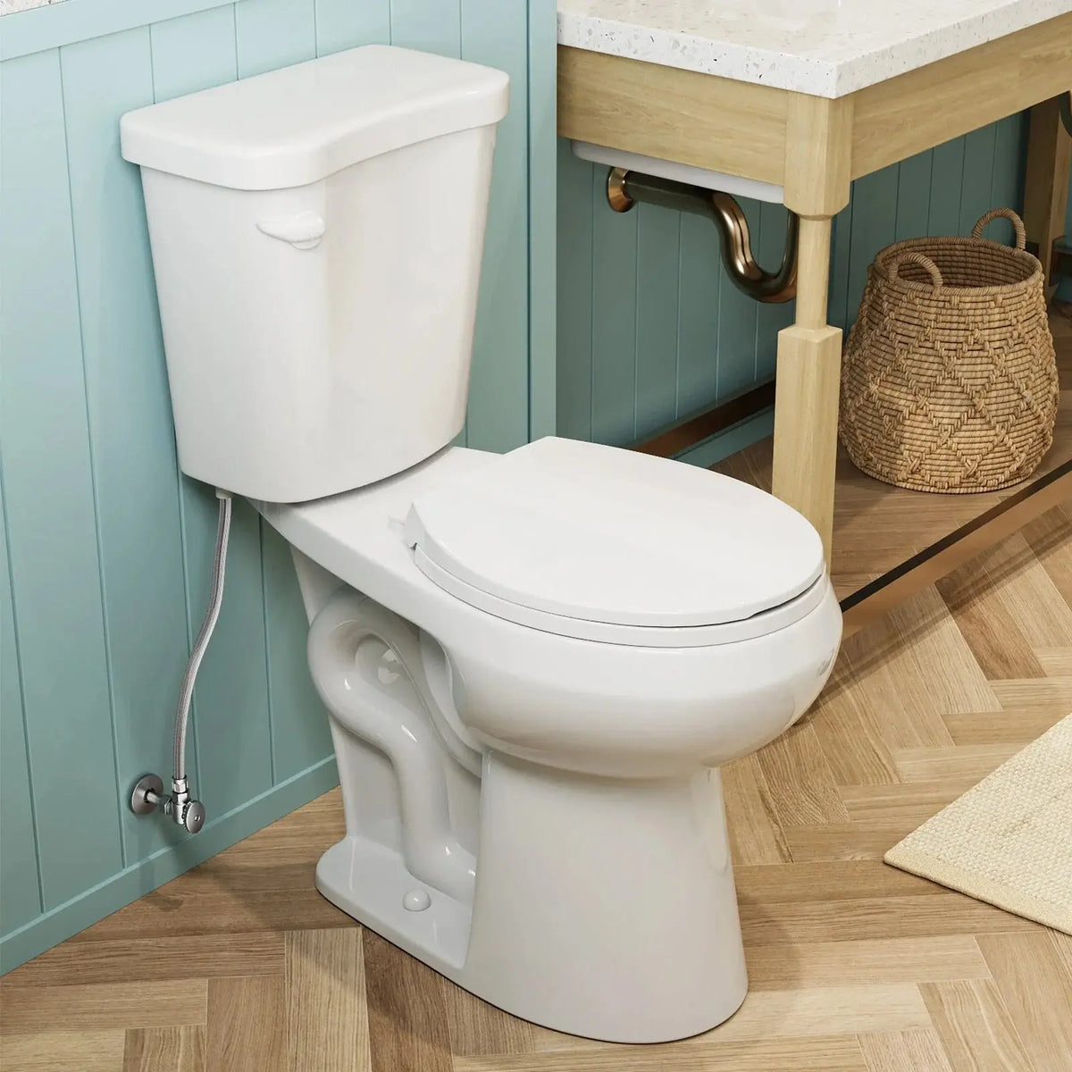 Round 2 Piece Toilet with ADA Compliant and Single Flush Model HWTT-R02S HOROW