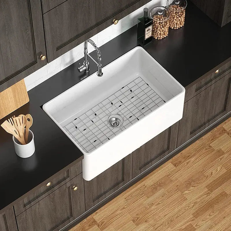 HOROW Fireclay Farmhouse Sink With Deep Single Bowl Model HR-S2418W HOROW