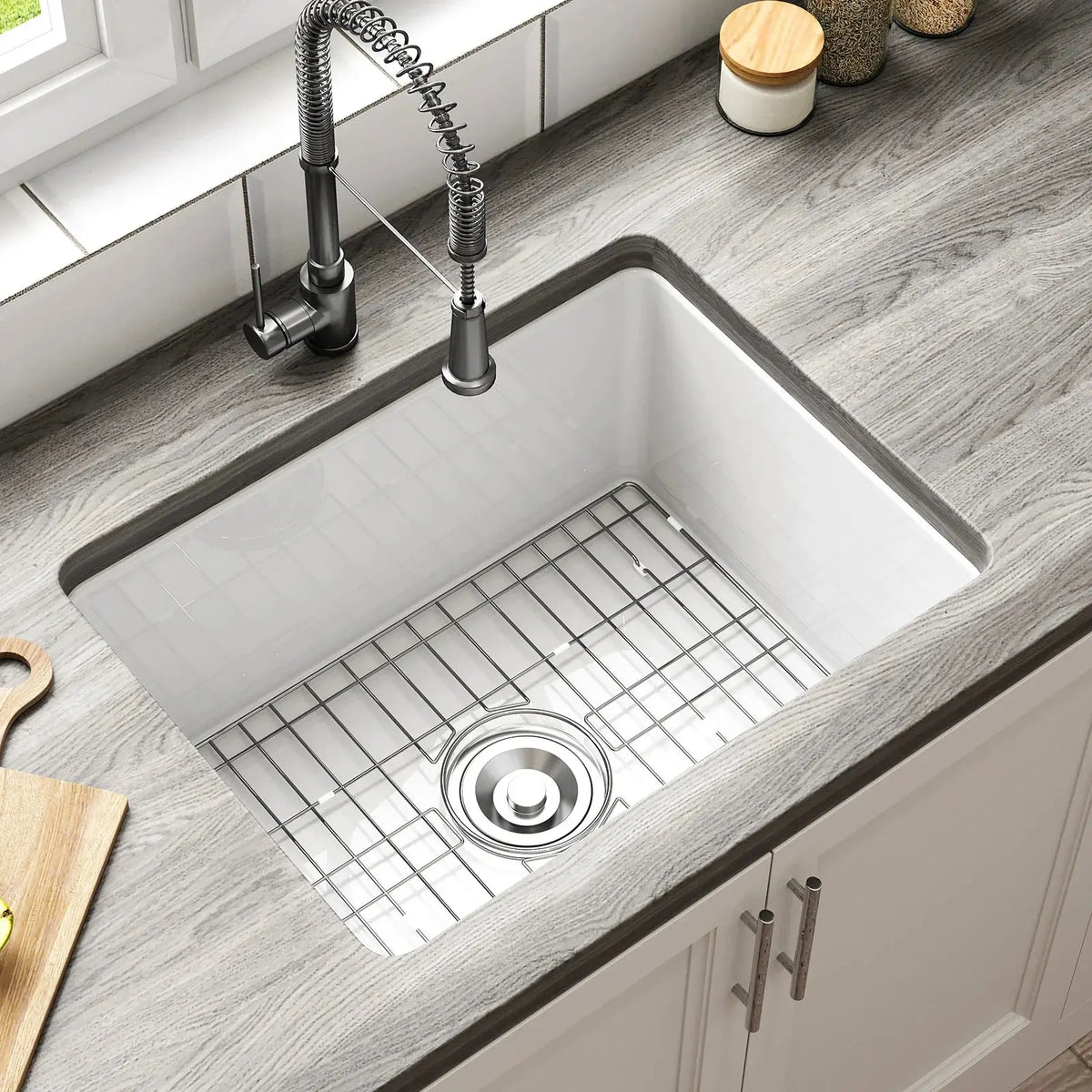 24 Inch Kitchen Sink with Dual Mount and Stain Resistant Model S2419W HOROW
