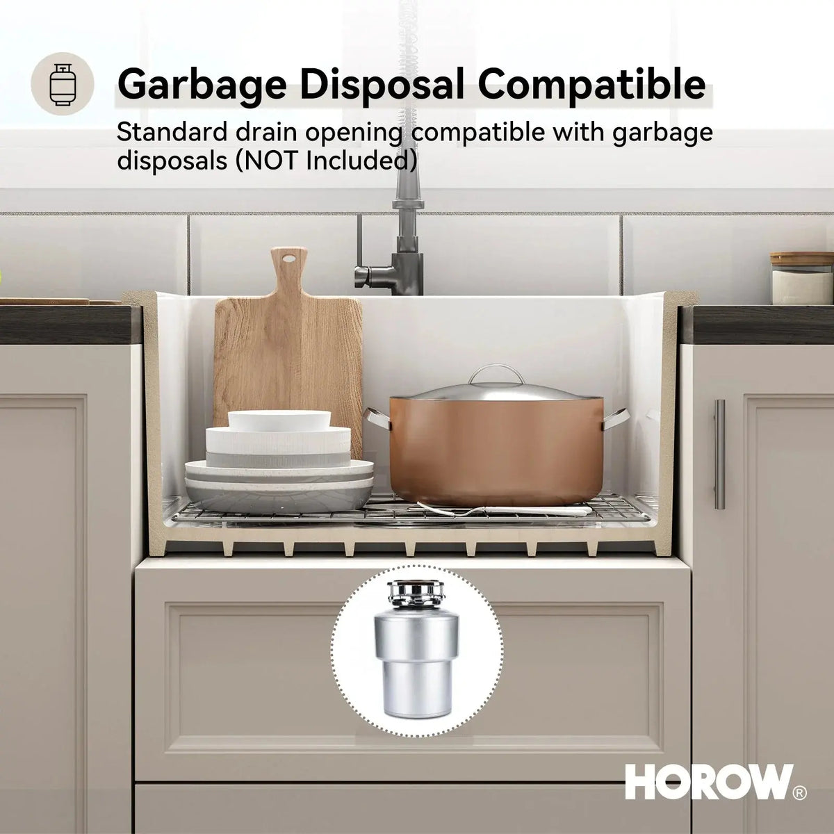 24 Inch Kitchen Sink with Dual Mount and Stain Resistant Model S2419W HOROW