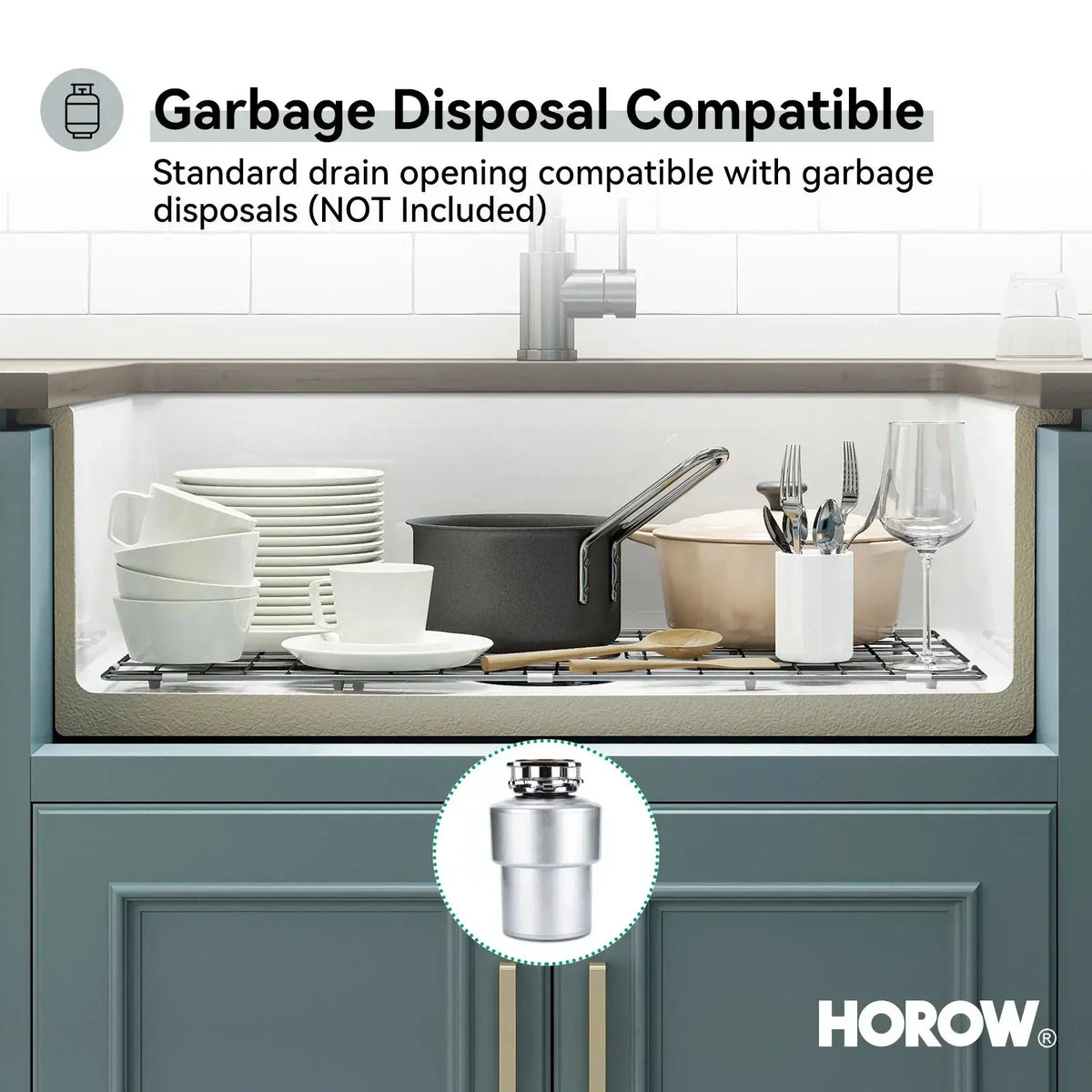32 Inch Undermount Topmount Kitchen Sink with Heat Resistant Model S3219W HOROW