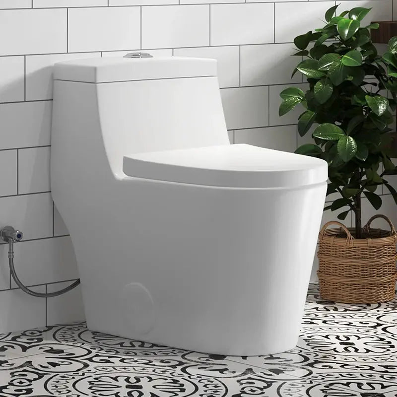 HOROW Compact Elongated Toilet One Piece Dual Flush 1.1 OR 1.6 GPF Toilet Model T0280W HOROW