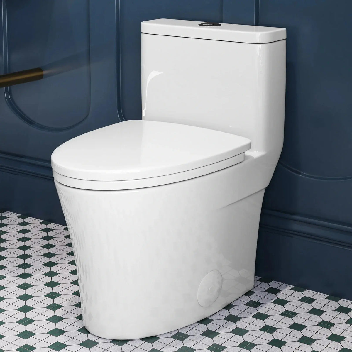 One Piece Skirted Toilet with Power Flush for 12 Inch Rough In Model T0307W HOROW