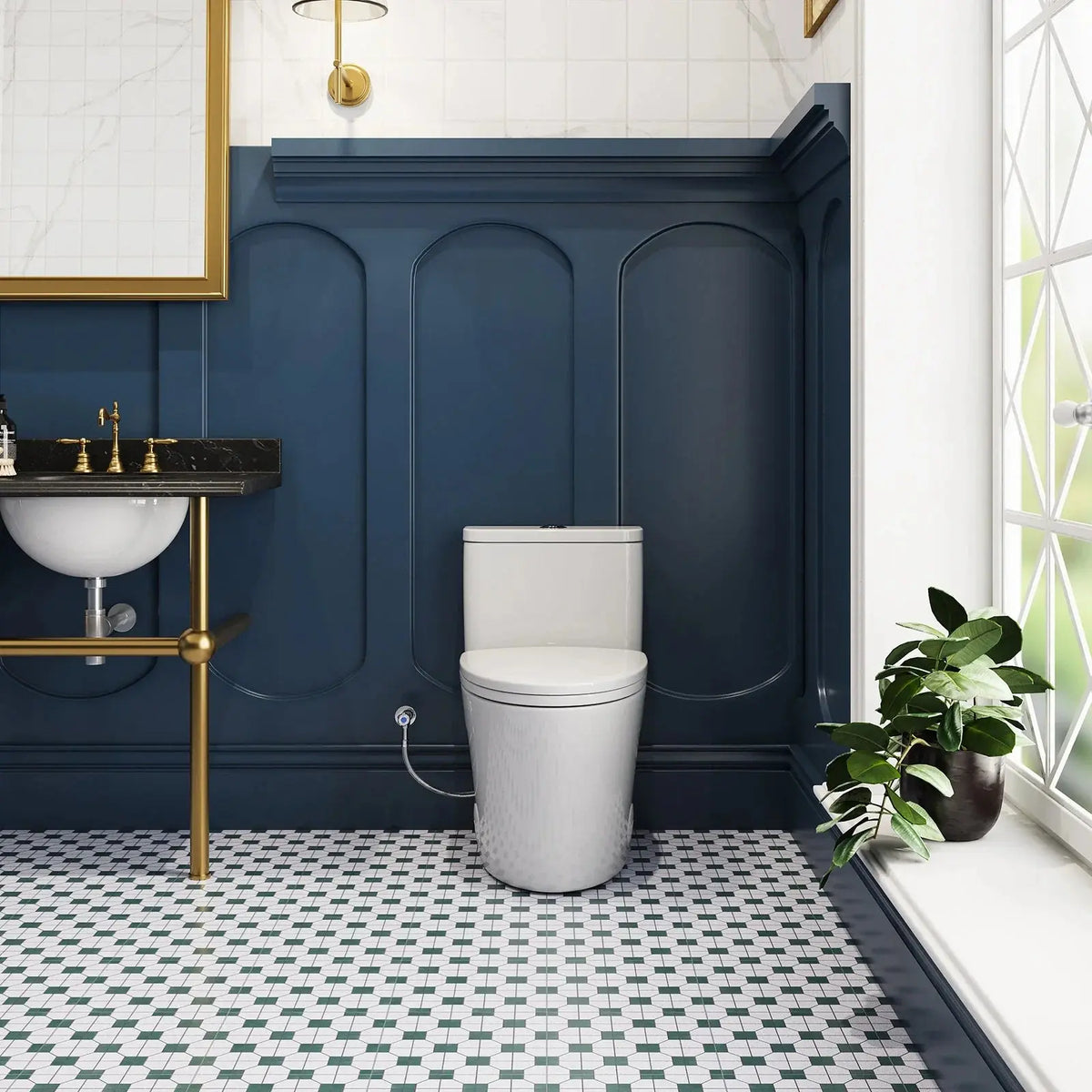 One Piece Skirted Toilet with Power Flush for 12 Inch Rough In Model T0307W HOROW