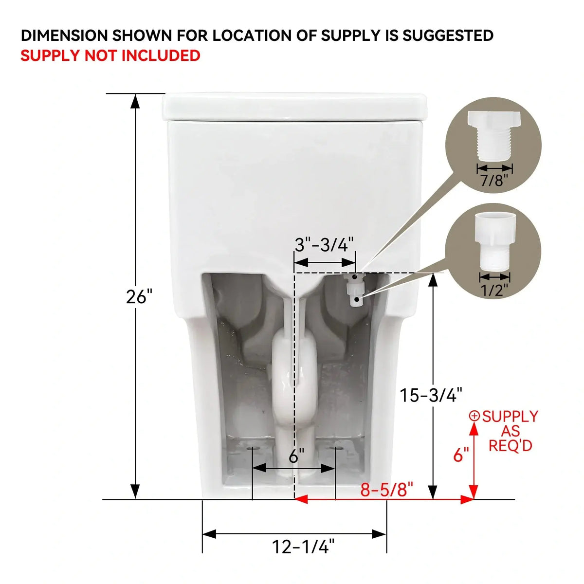 Matte White Toilet with ADA Compliant for 12 Inch Rough In Model T0338WM HOROW