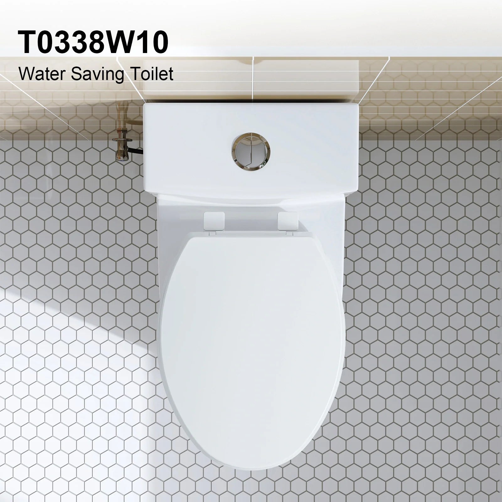 HOROW 10 Inch Rough Toilet Bowl Elongated One Piece Toilet Model T0338W-10
