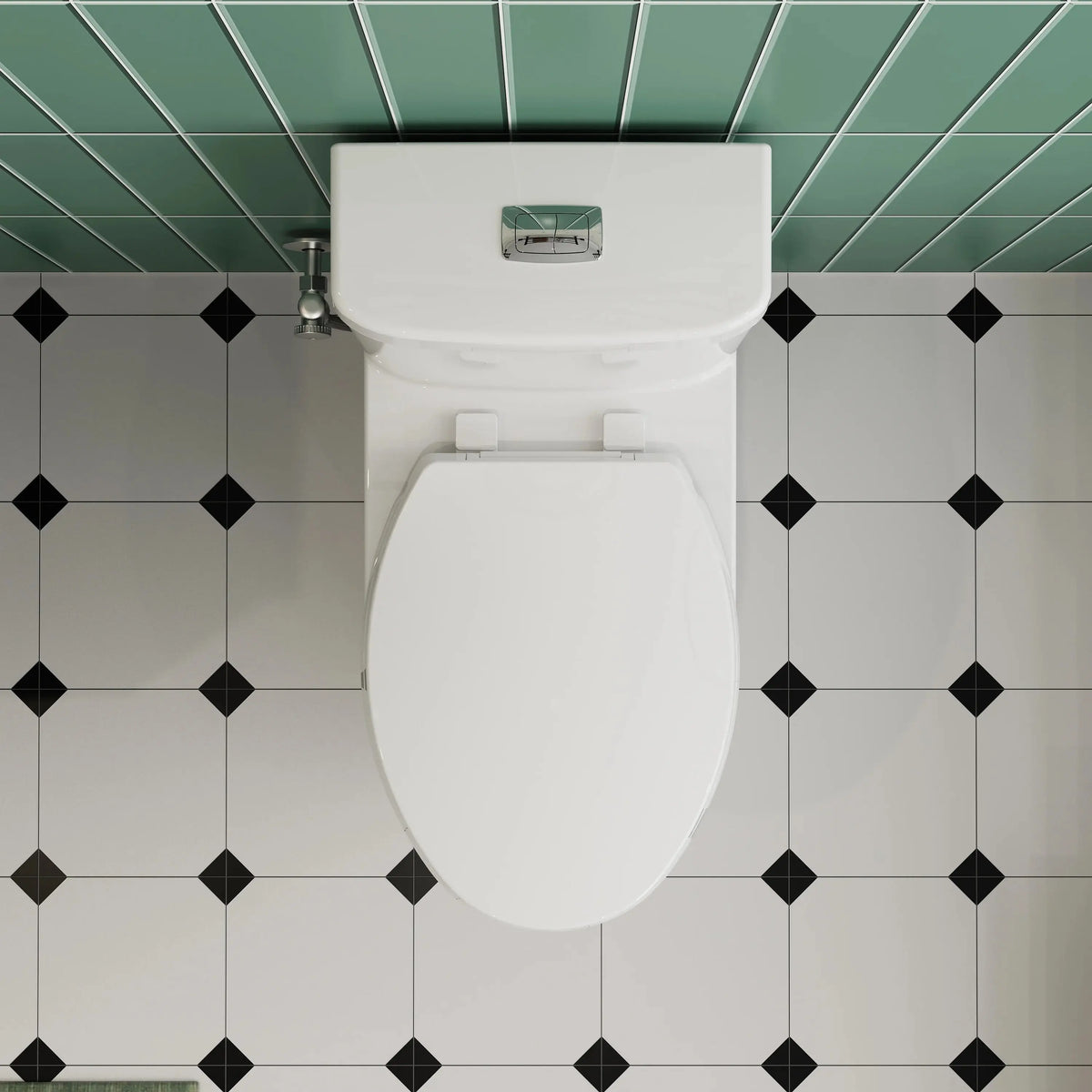 HOROW T0338W Elongated One Piece Toilet ADA Toilet Height 17.3 Inch HOROW