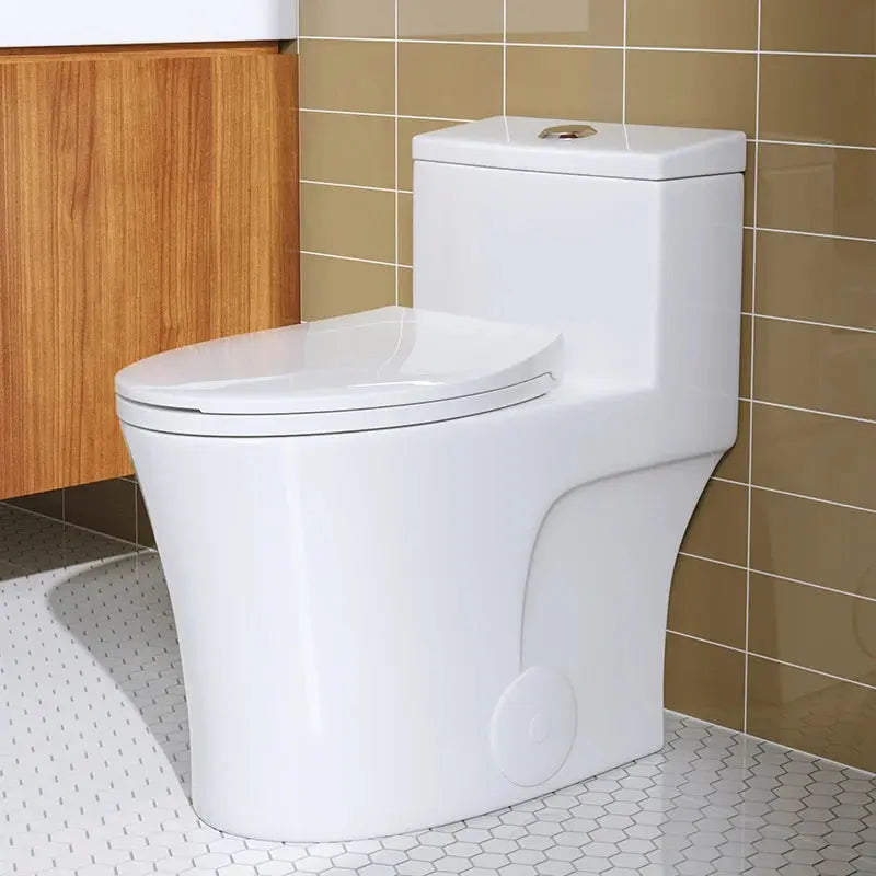 HOROW T0338W Elongated One Piece Toilet ADA Toilet Height 17.3 Inch HOROW