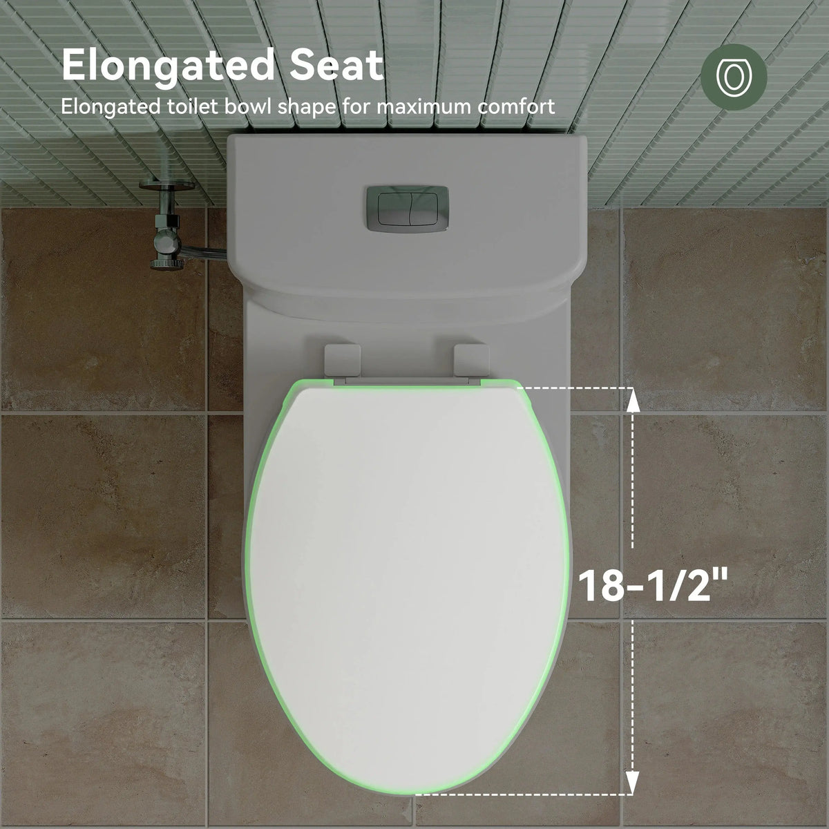 Elongated toilet with Chrome Button and ADA Compliant Model T0351W HOROW