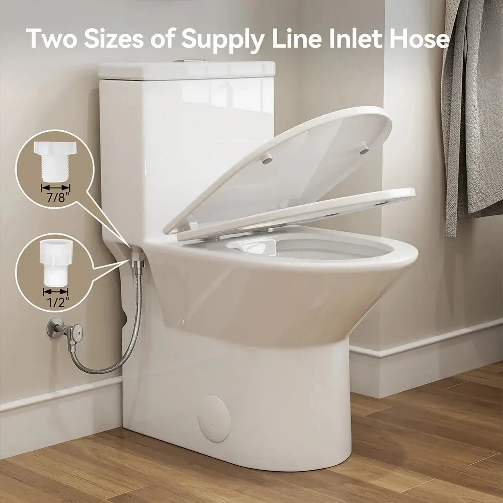 T0355W One Piece Toilet with ADA and Comfort Chair Seat for 12 Inch Rough In HOROW
