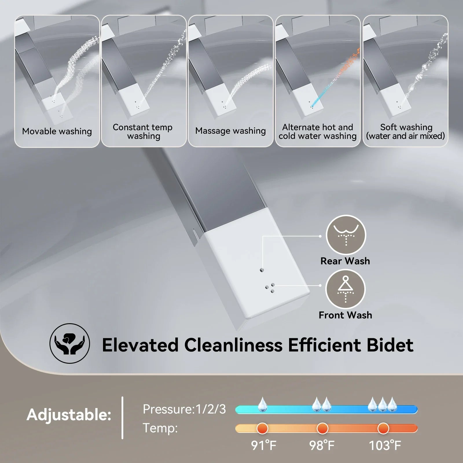 HOROW Smart Toilet Built-in Tank and Electric Booster Pump Model T03Pro