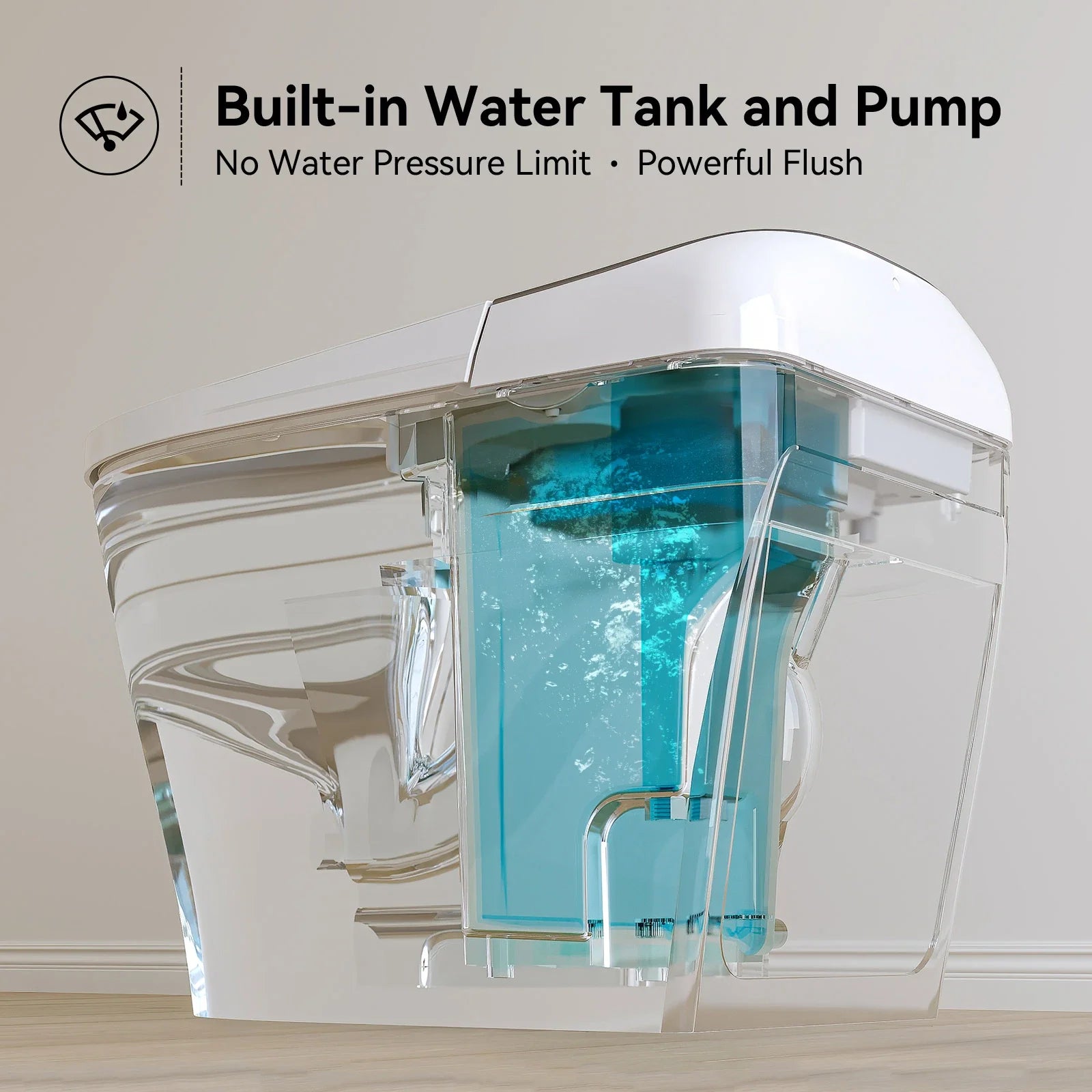 HOROW Smart Toilet Built-in Tank and Electric Booster Pump Model T03Pro