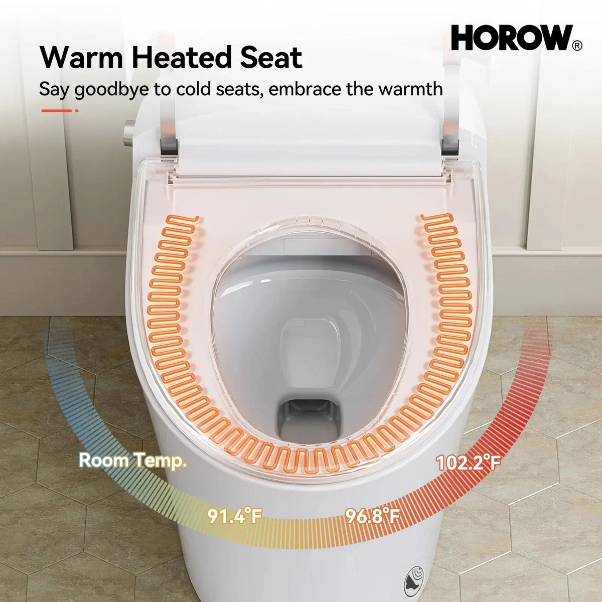 HOROW One Piece Smart Tankless Toilet With Heating Seat Model T10 HOROW