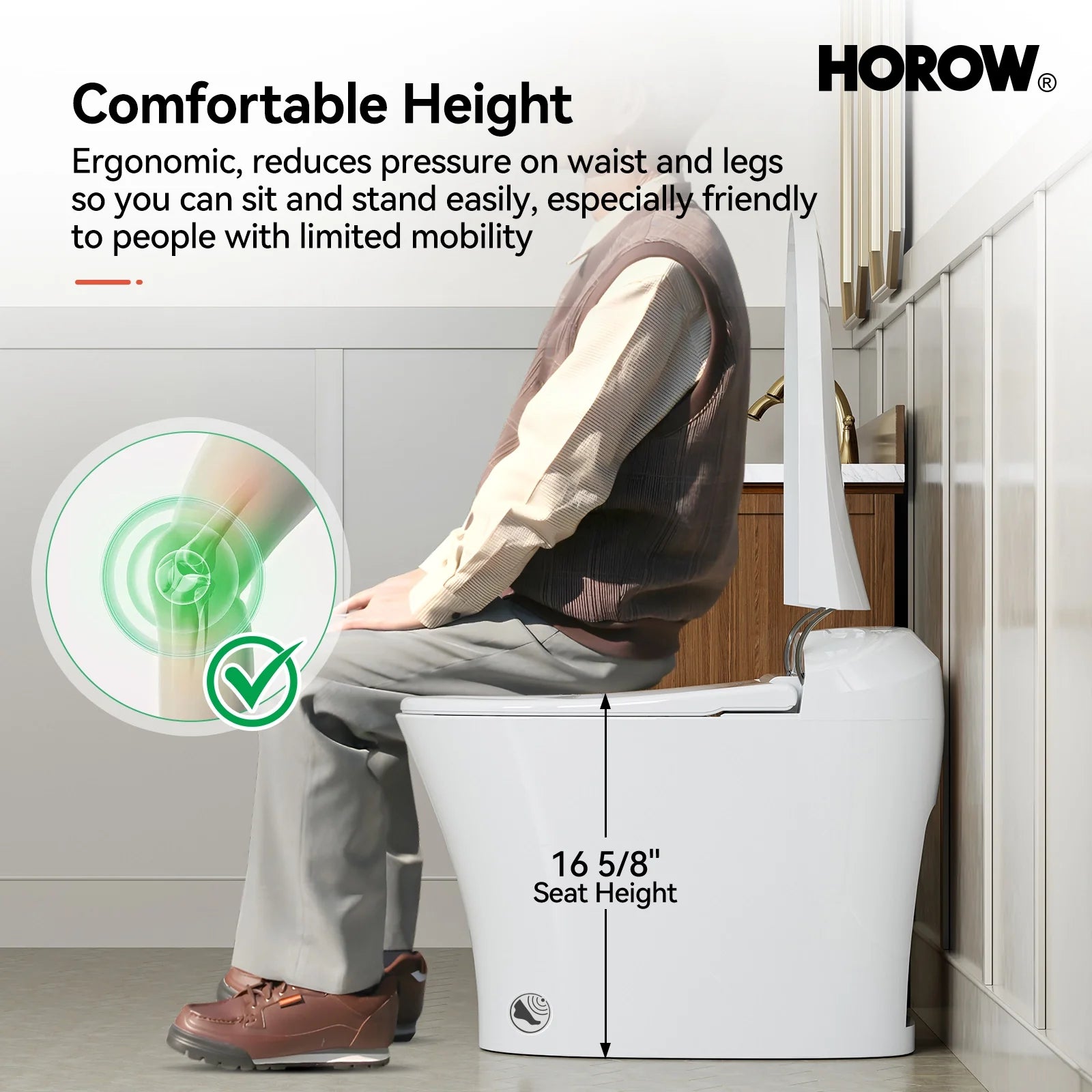 HOROW One Piece Smart Tankless Toilet With Heating Seat Model T10