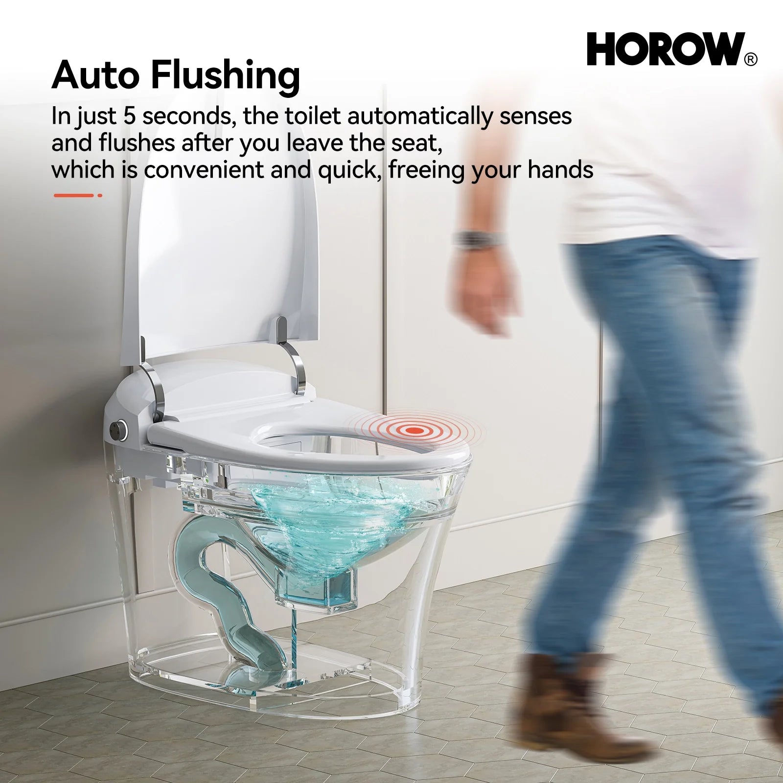 HOROW One Piece Smart Tankless Toilet With Heating Seat Model T10