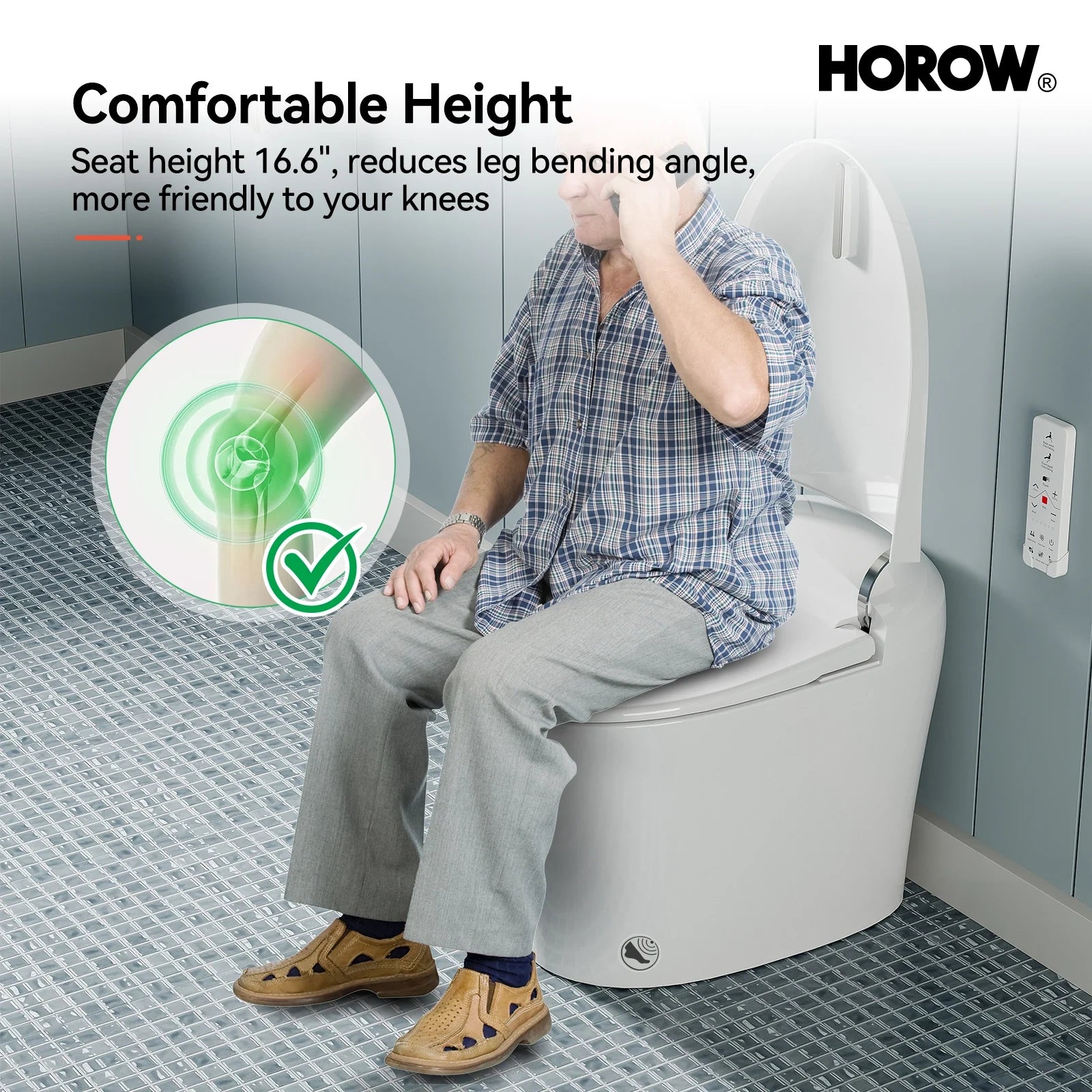 HOROW Smart Toilet With Heated Bidet Dual Flush Toilet Model T16