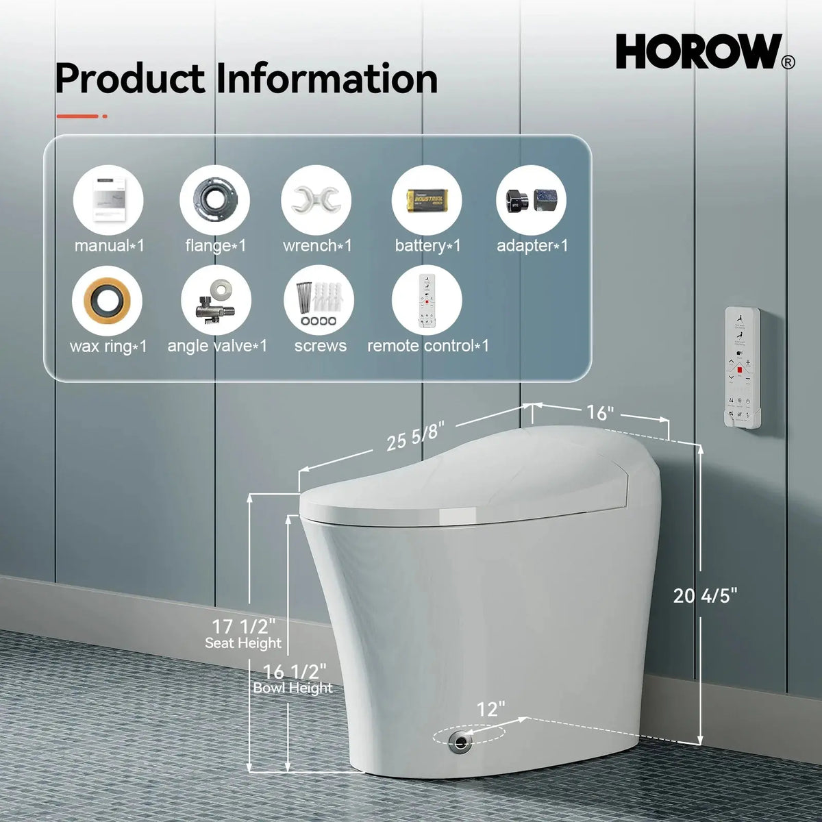 HOROW Toilet with Bidet and ADA Model T16A HOROW