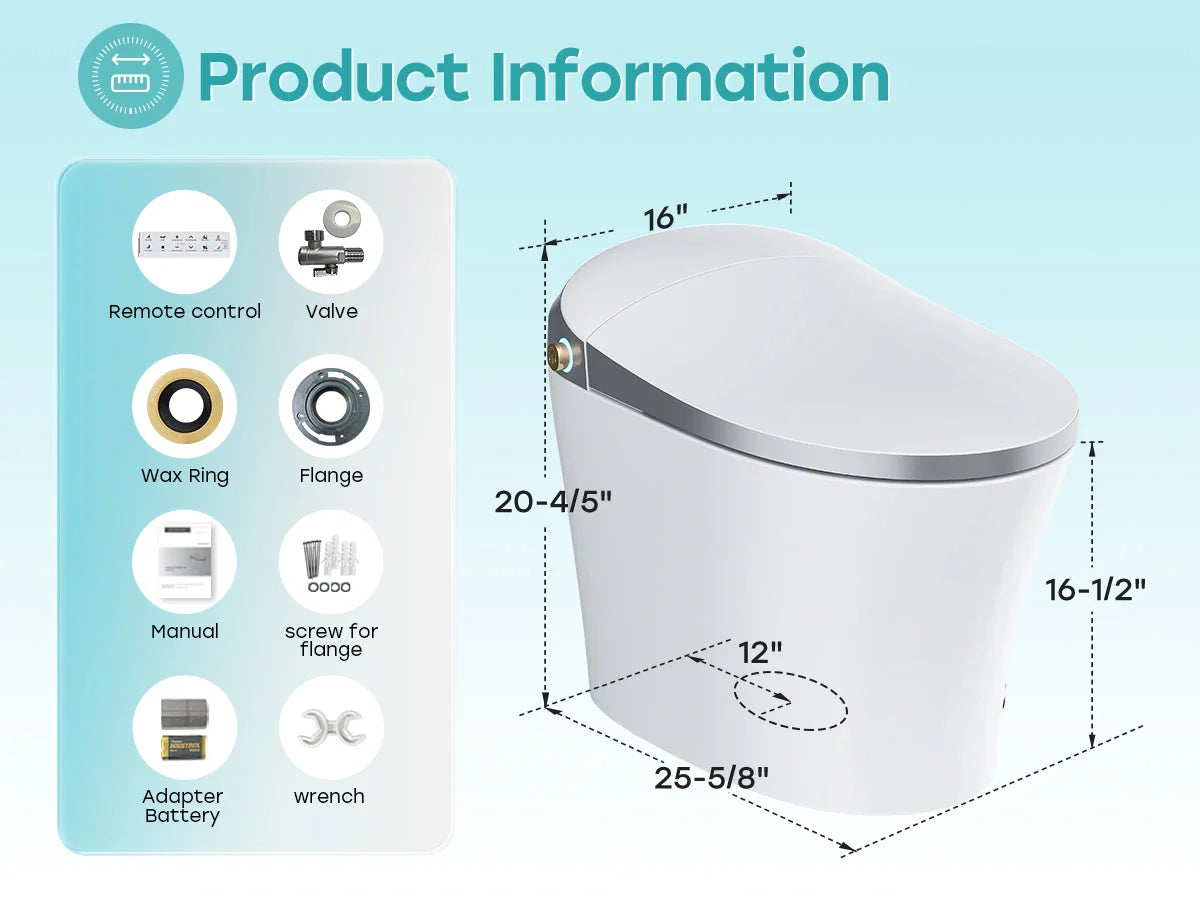 HOROW Bidet Toilet with ADA Height One Piece Smart Toilet Model T20YA