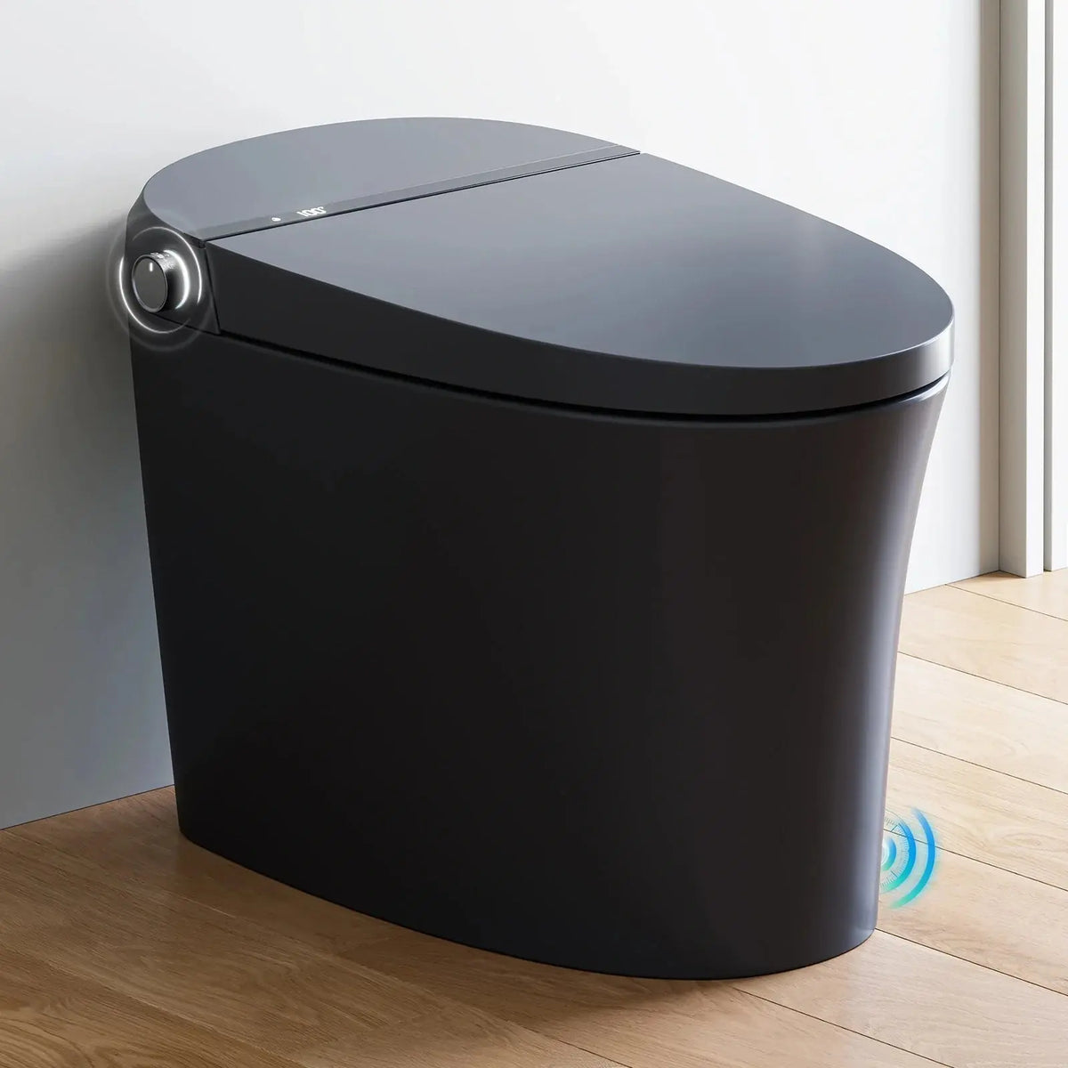Black Smart Toilet with Bidet Seat For 12 Inch Rough In Model T36 HOROW