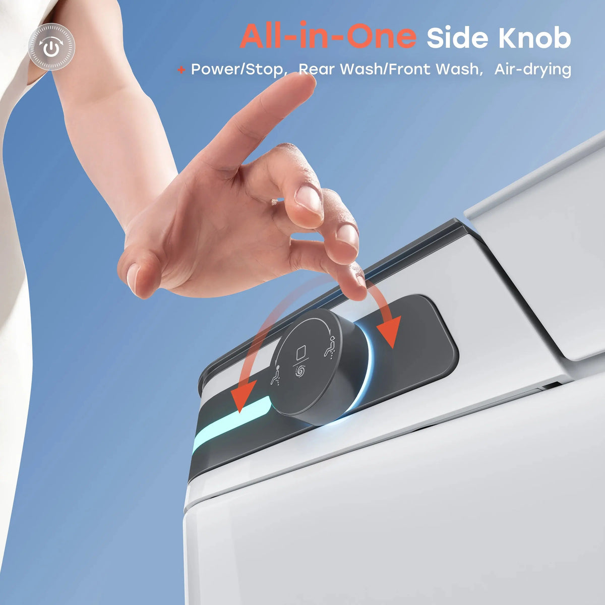 10 Inch Rough In Toilet with Bidet and Dryer for Power Outage Model T37D HOROW