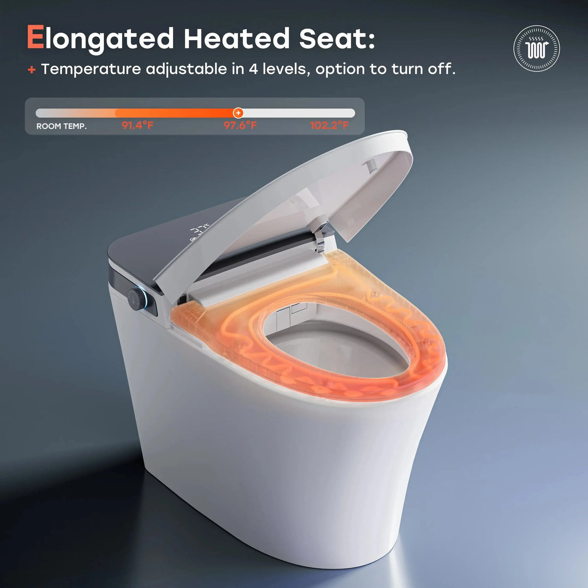 10 Inch Rough In Toilet with Bidet and Dryer for Power Outage Model T37D HOROW