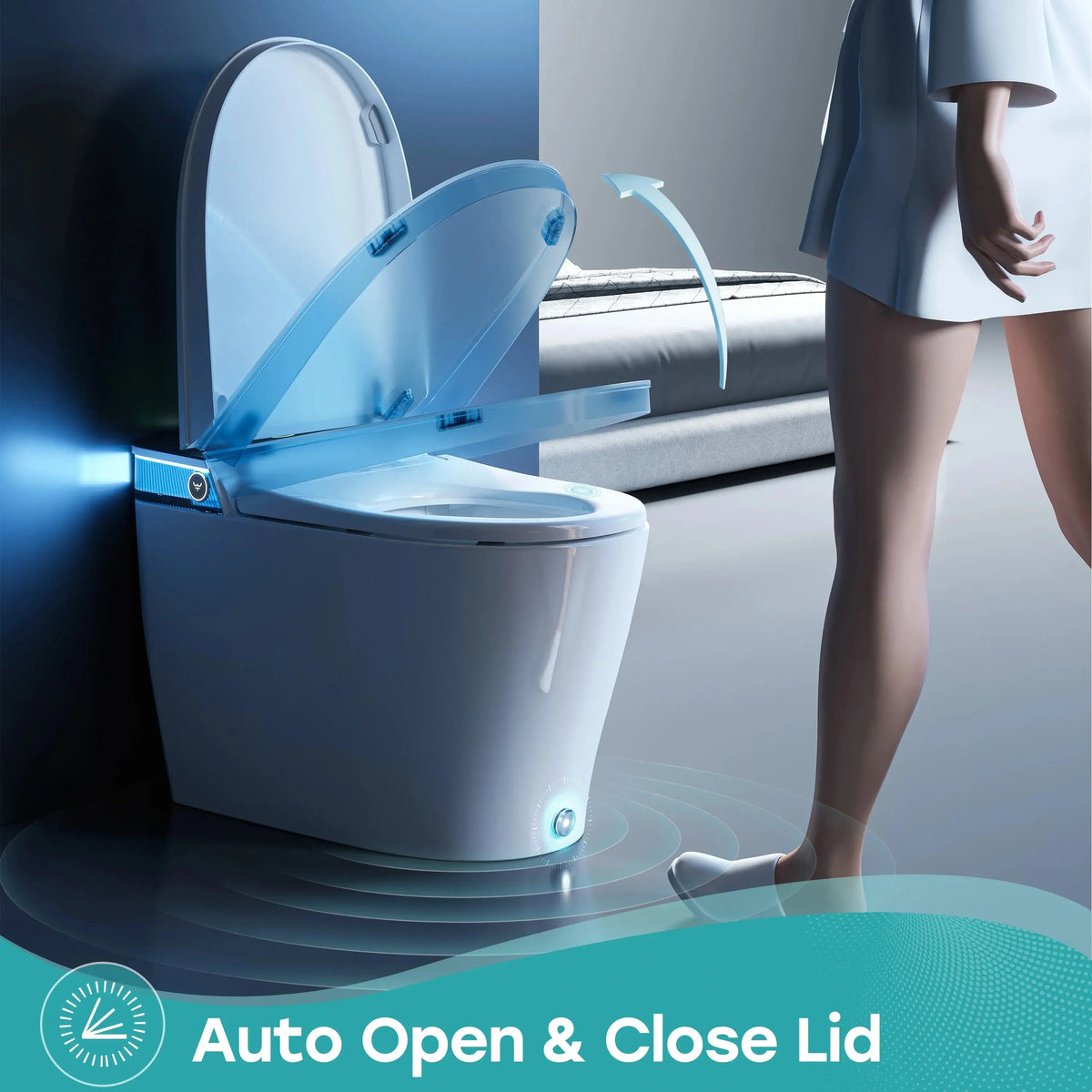 Bidet Combo Toilet with Mood Light for 12 Inch Rough In Model T38 HOROW