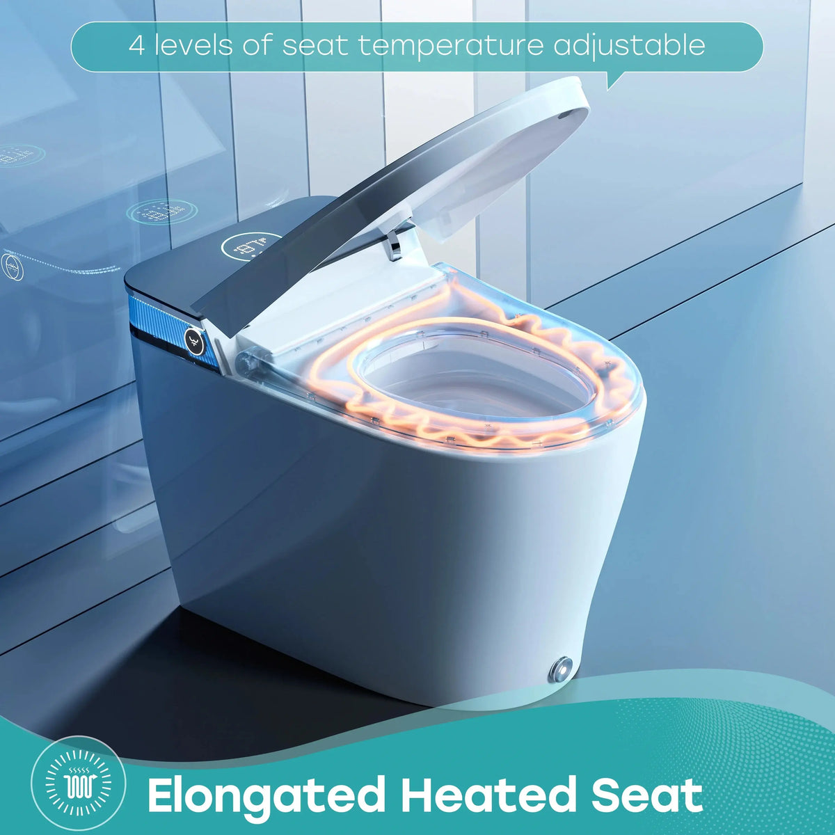 Bidet Combo Toilet with Mood Light for 12 Inch Rough In Model T38 HOROW