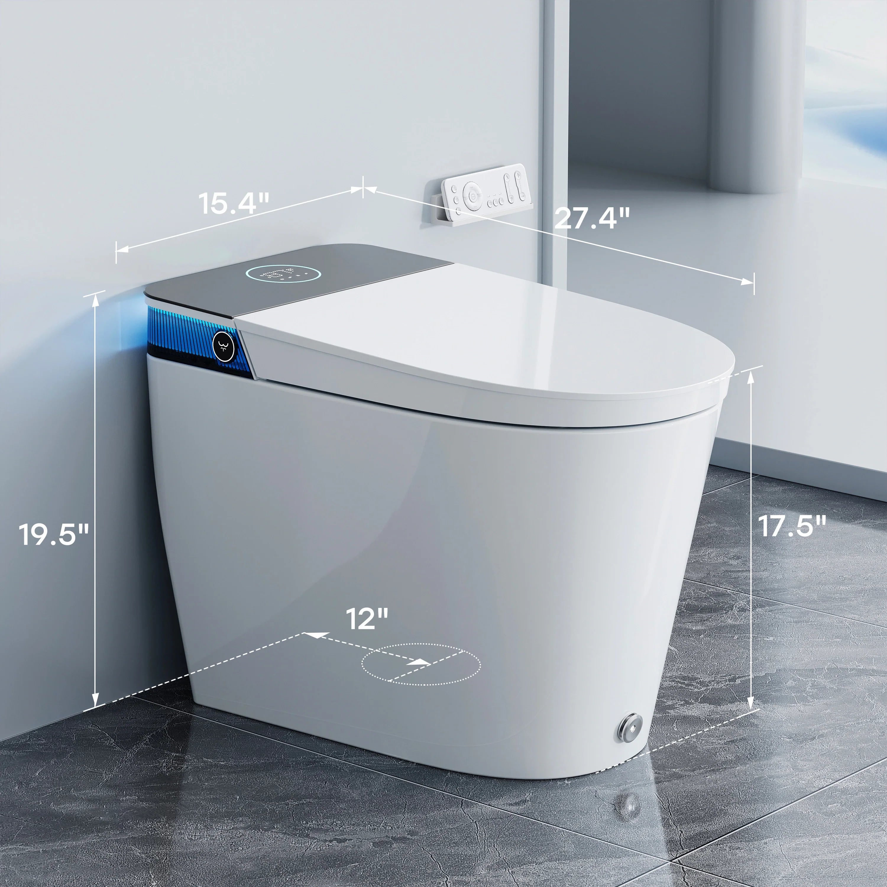 Smart Toilet with Flush Tank and ADA Compliance for 12 Inch Rough In Model T38P