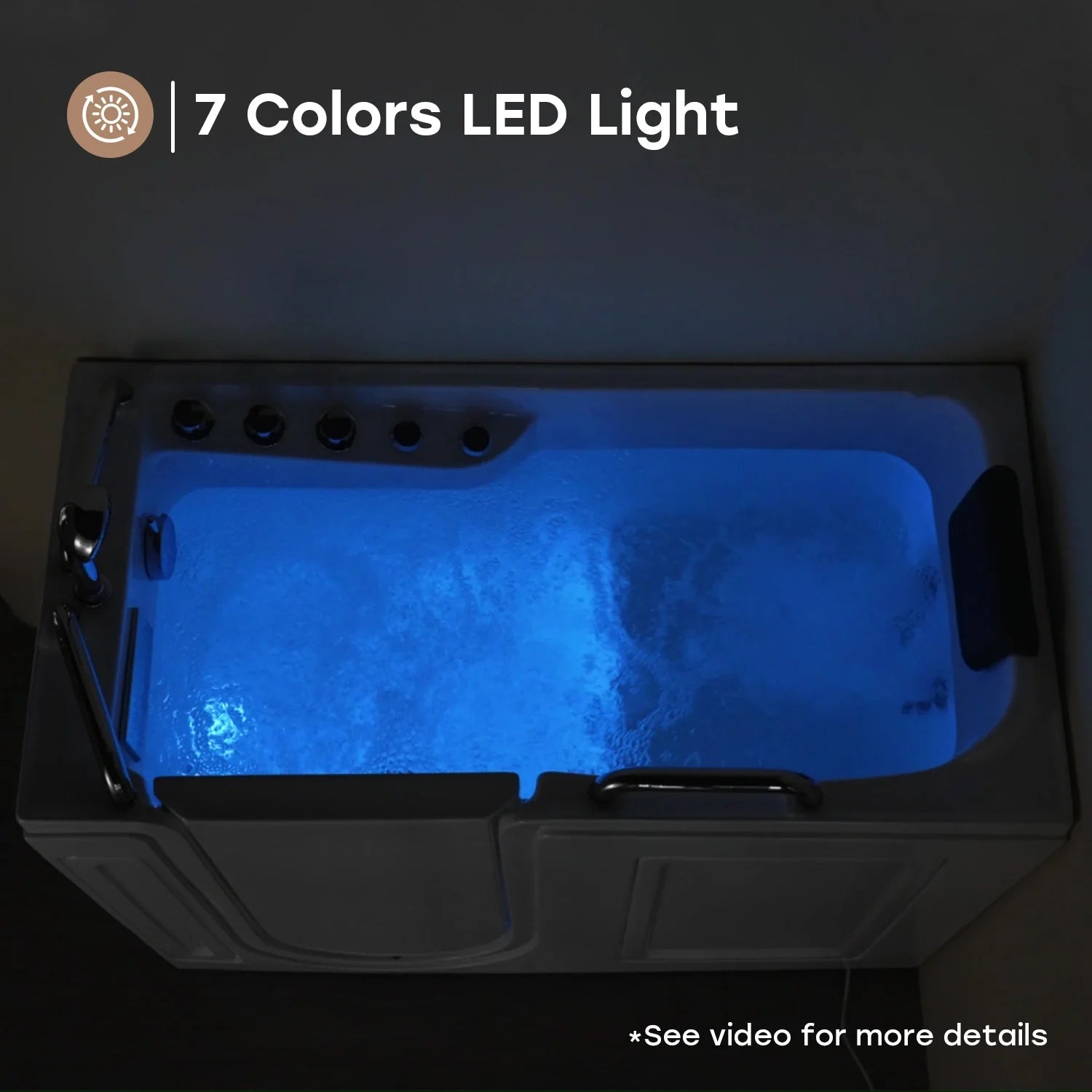 HOROW WT52-LE Walk-In Bathtub with Massage & Shower – Safe Soaking Tub for Seniors