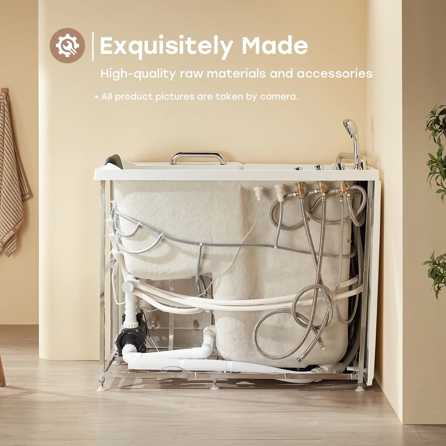 HOROW WT52-LE Walk-In Bathtub with Massage & Shower – Safe Soaking Tub for Seniors